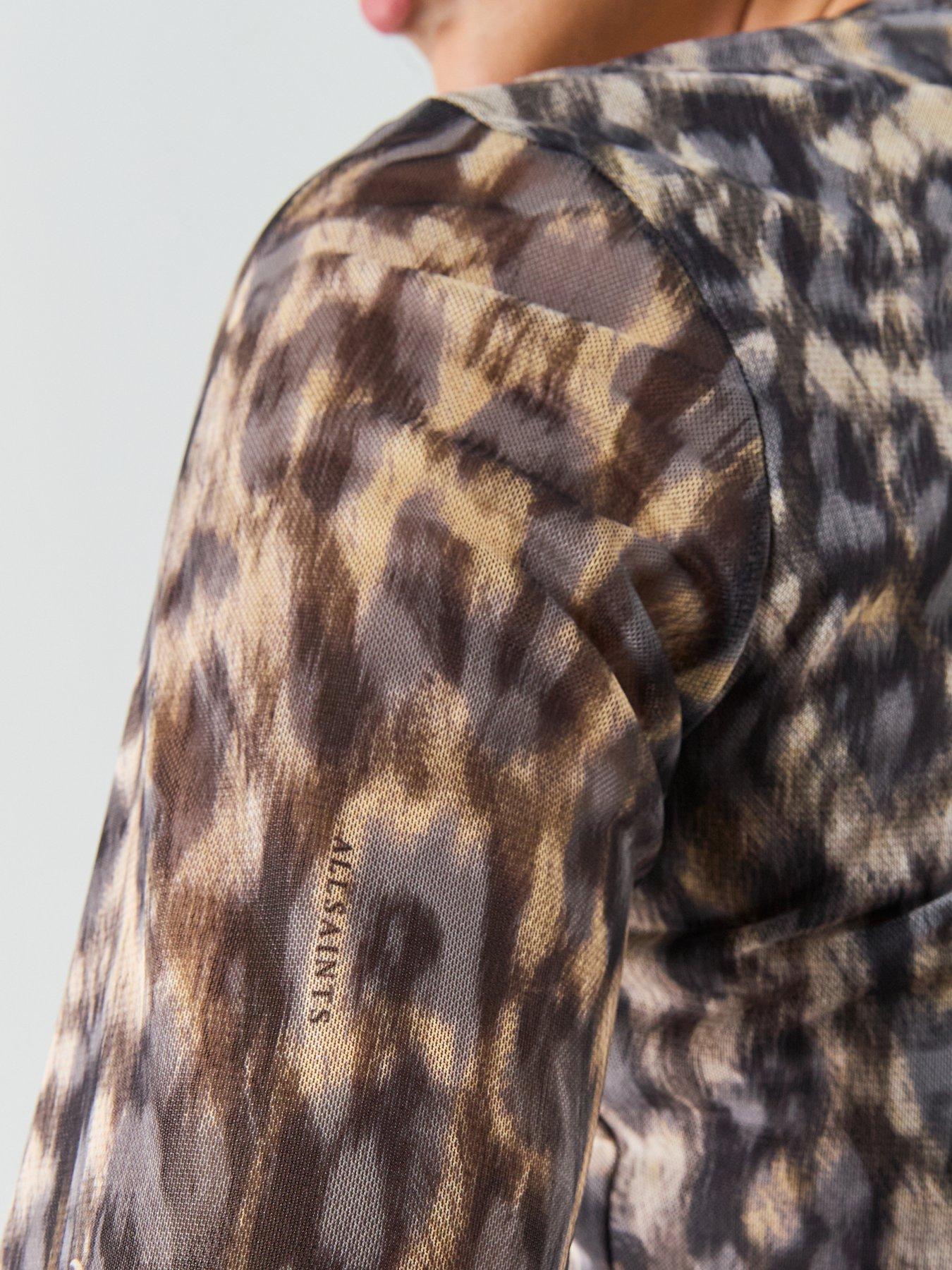 Image 5 of 5 of AllSaints Ellie Mesh Ls Tee - Leppo Brown