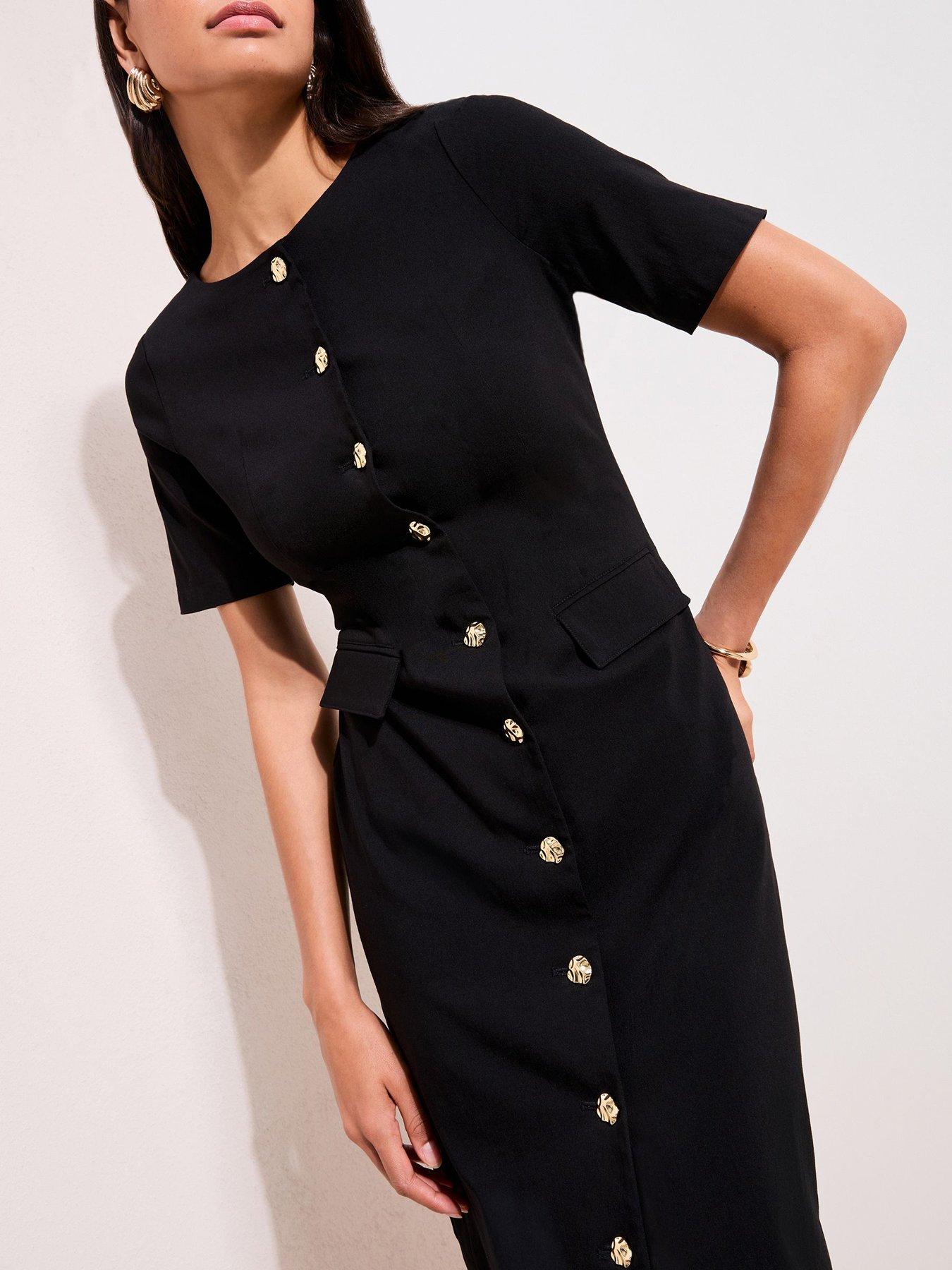friends-like-these-sculptured-stretch-button-utility-midi-dress-blackoutfit