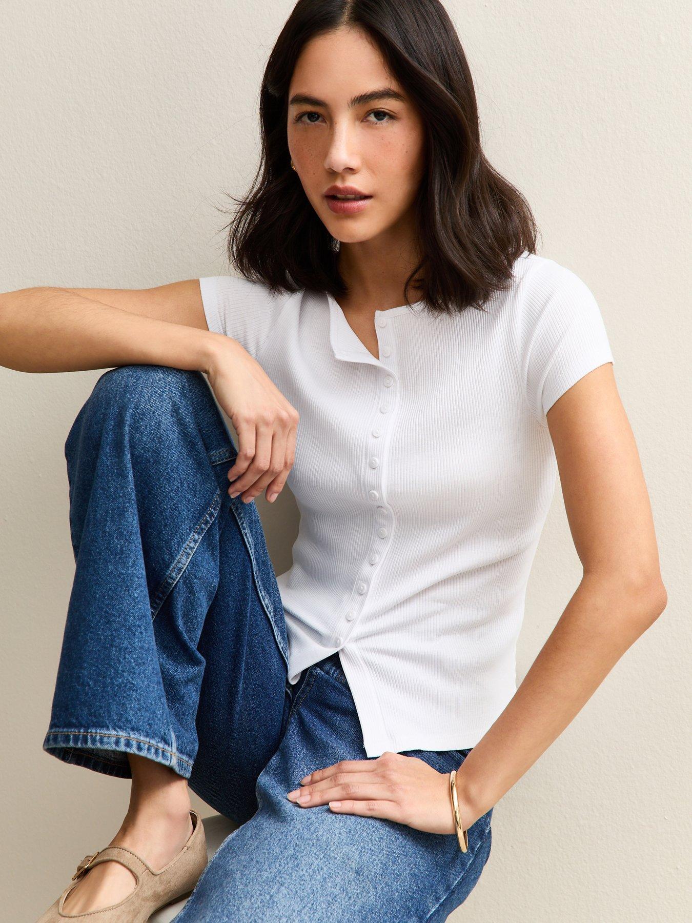new-look-button-through-t-shirt-whitefront