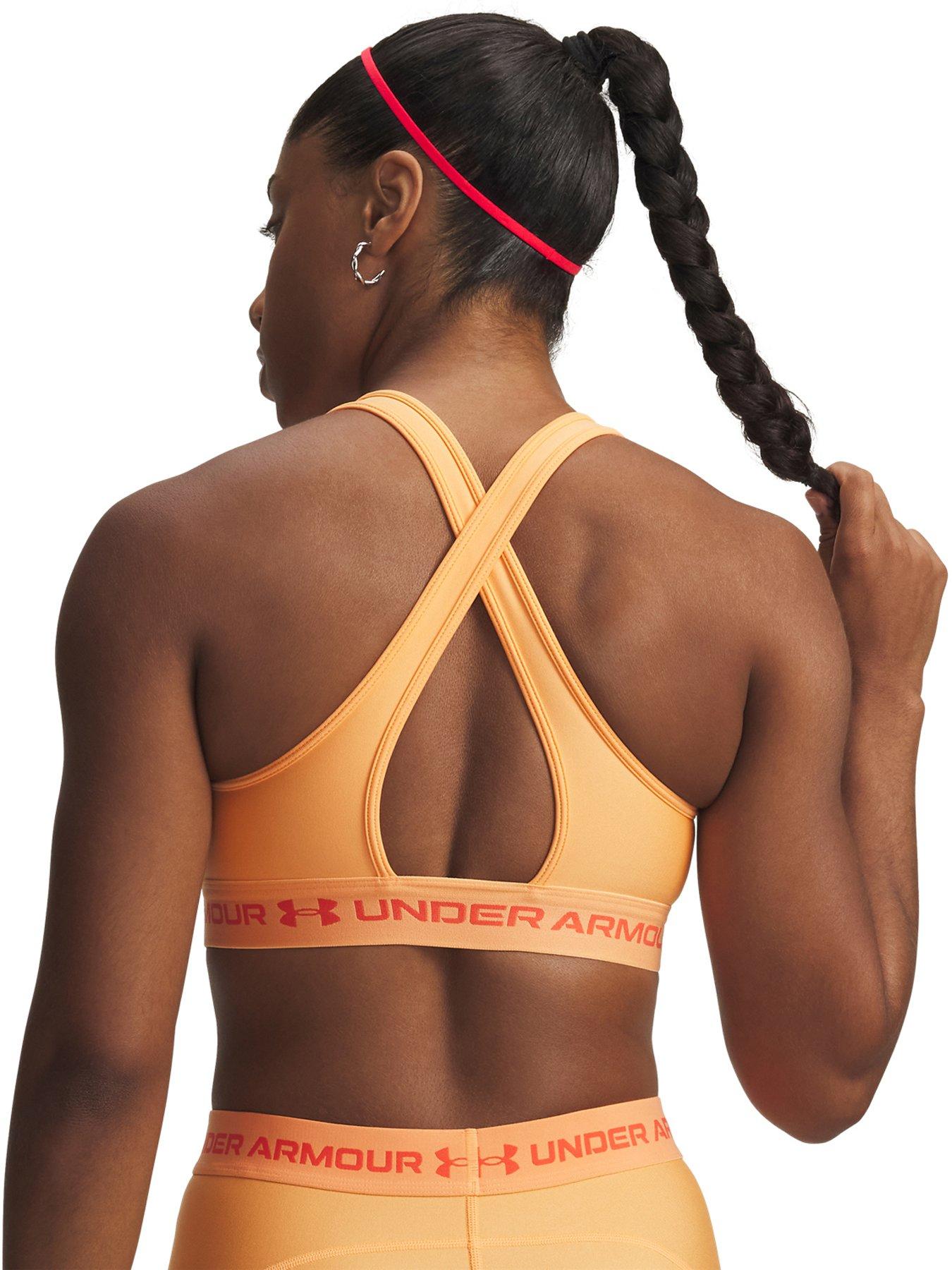 Image 2 of 3 of UNDER ARMOUR Womens Training Crossback Mid Bra - Orange