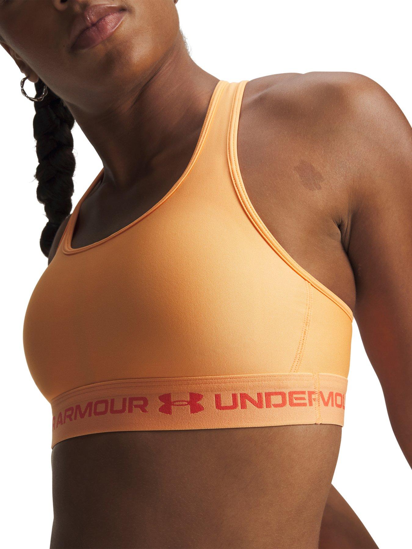 Image 3 of 3 of UNDER ARMOUR Womens Training Crossback Mid Bra - Orange