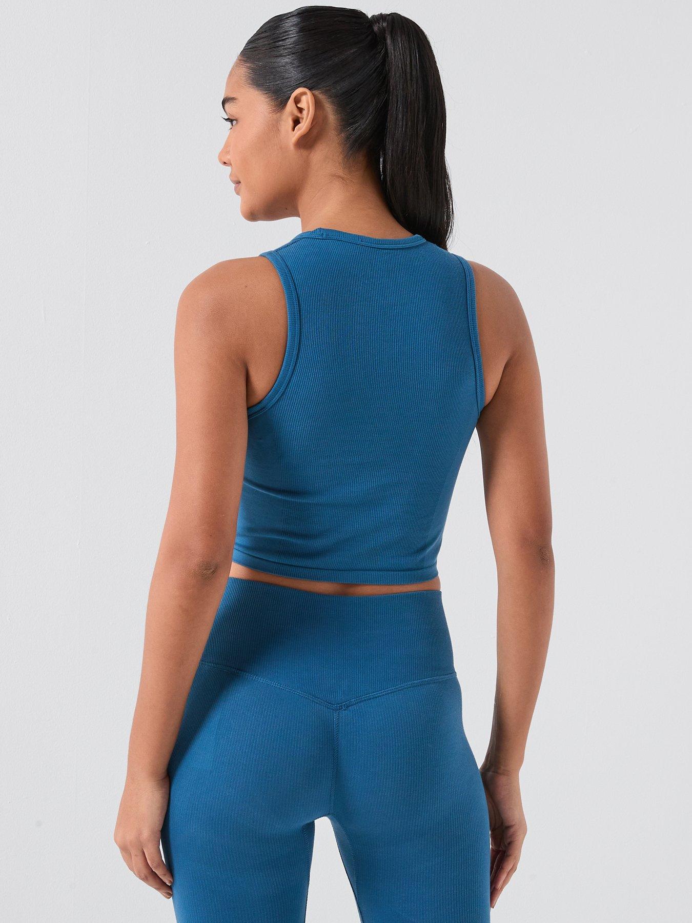 under-armour-womens-cotton-seamless-tank-bluestillFront