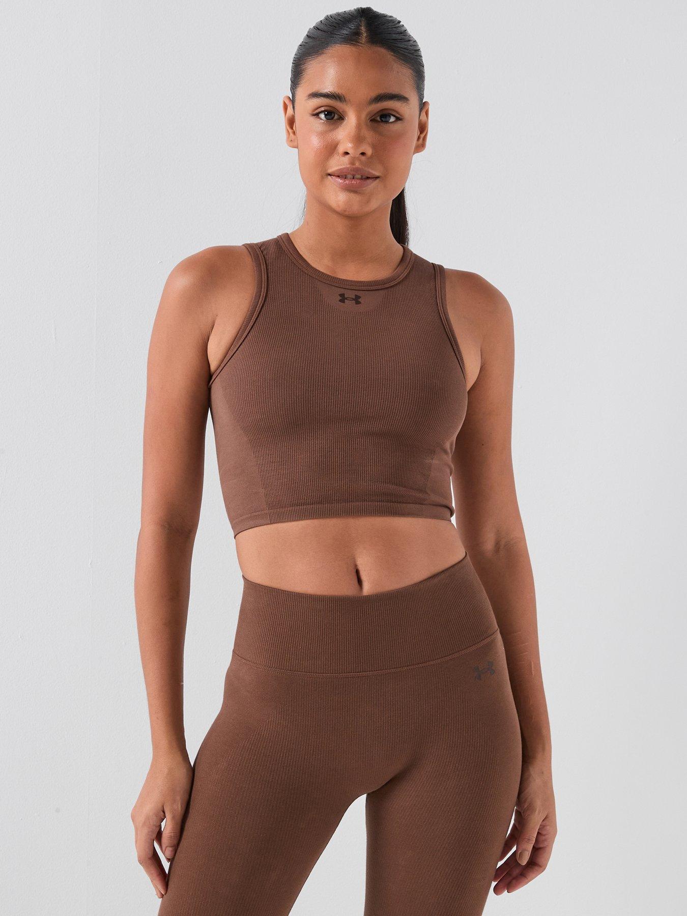 under-armour-womens-cotton-seamless-tank-brown