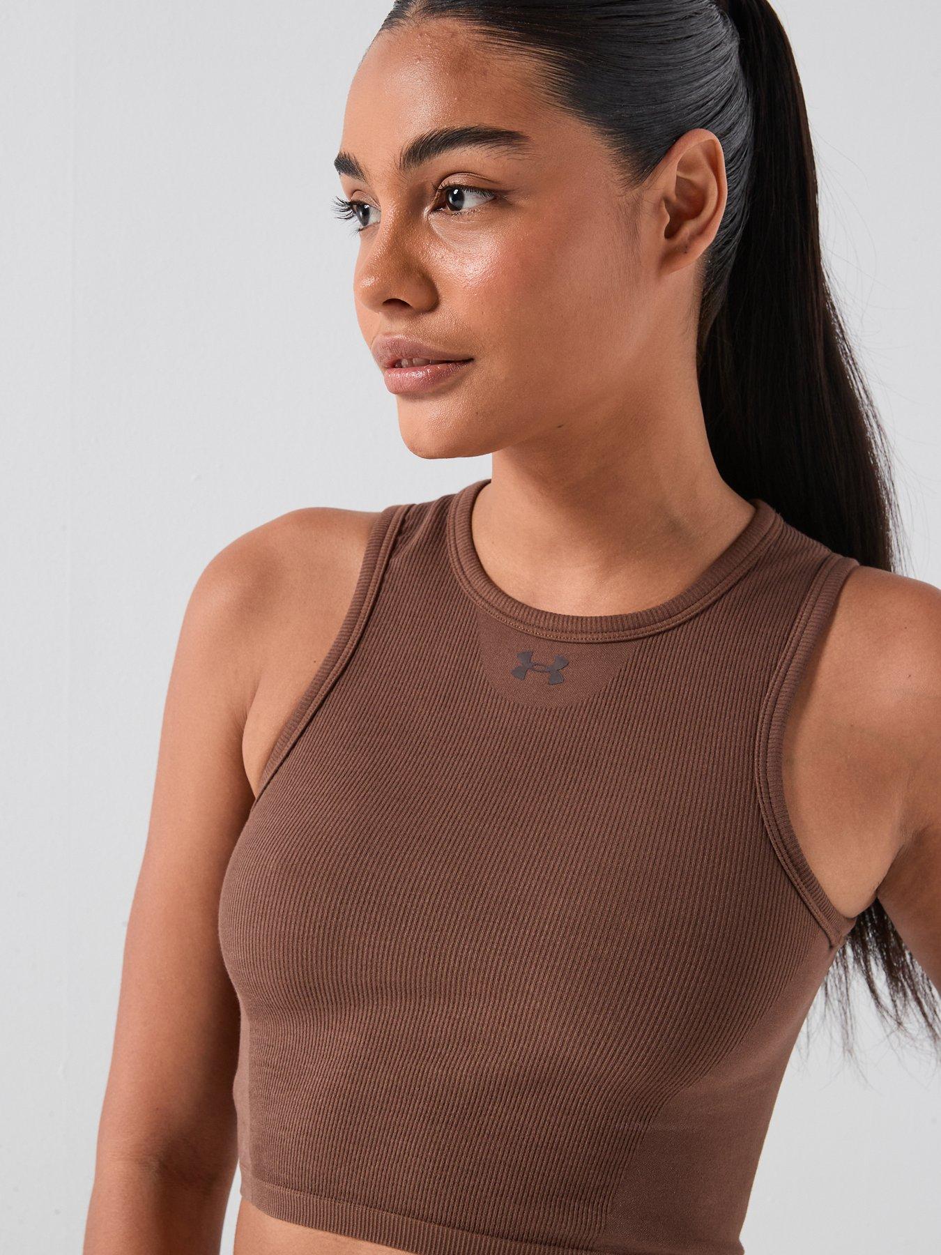 under-armour-womens-cotton-seamless-tank-brownoutfit