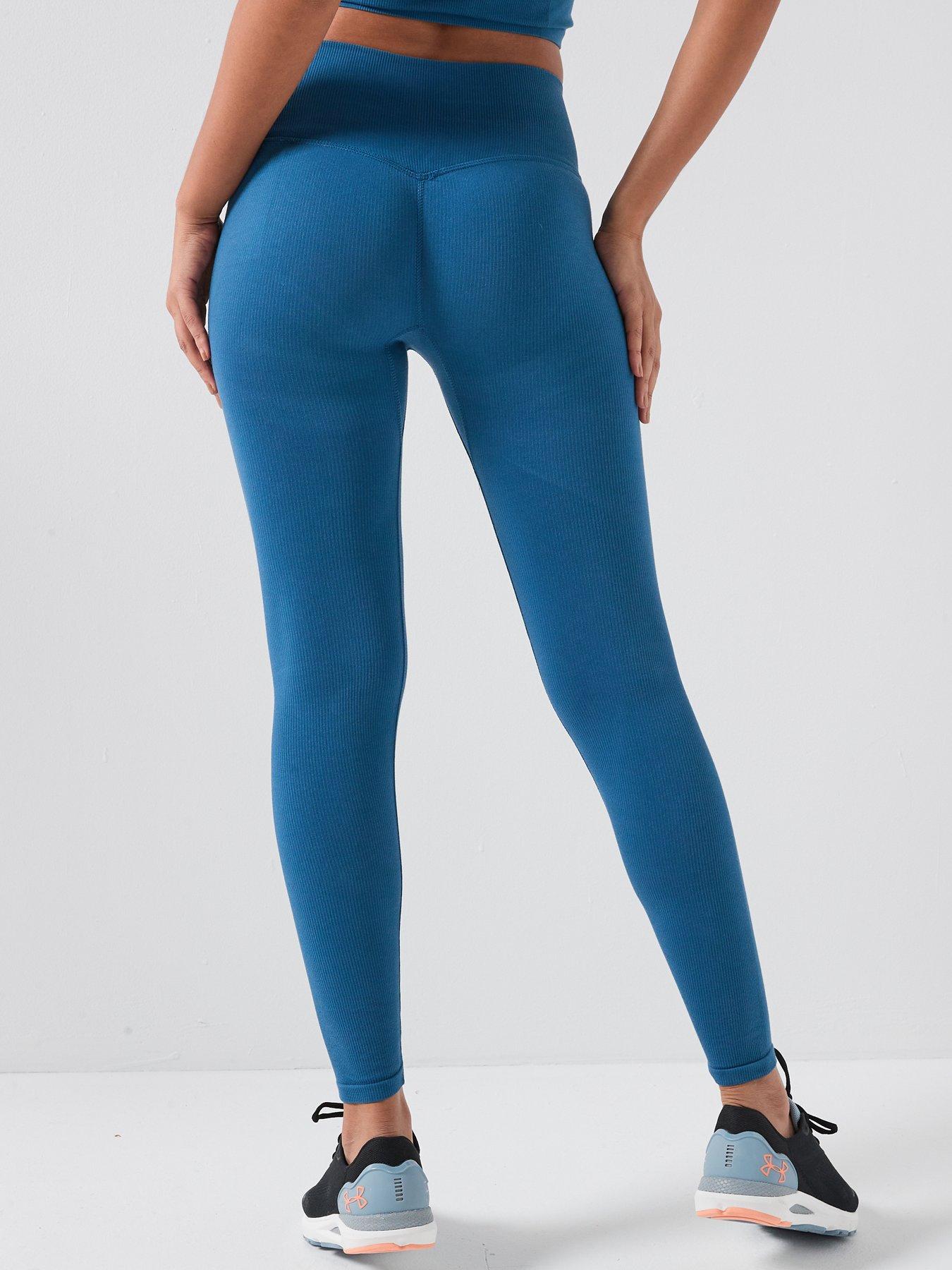 under-armour-womens-cotton-seamless-legging-bluestillFront