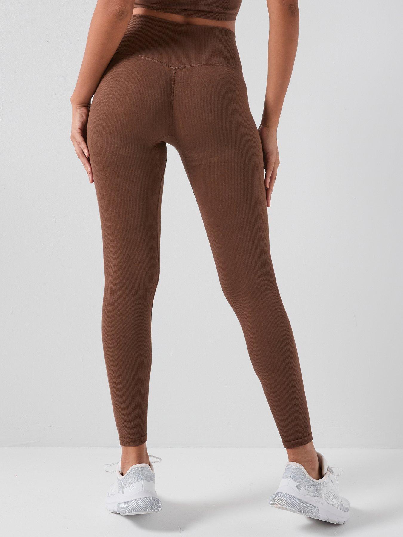 under-armour-womens-cotton-seamless-legging-brownstillFront