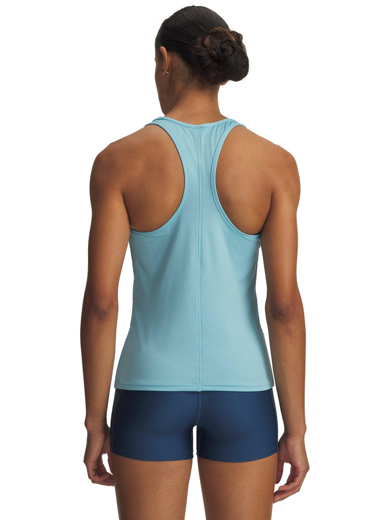 Image 2 of 3 of UNDER ARMOUR Womens Training Tech Fitted Racer Tank - Blue
