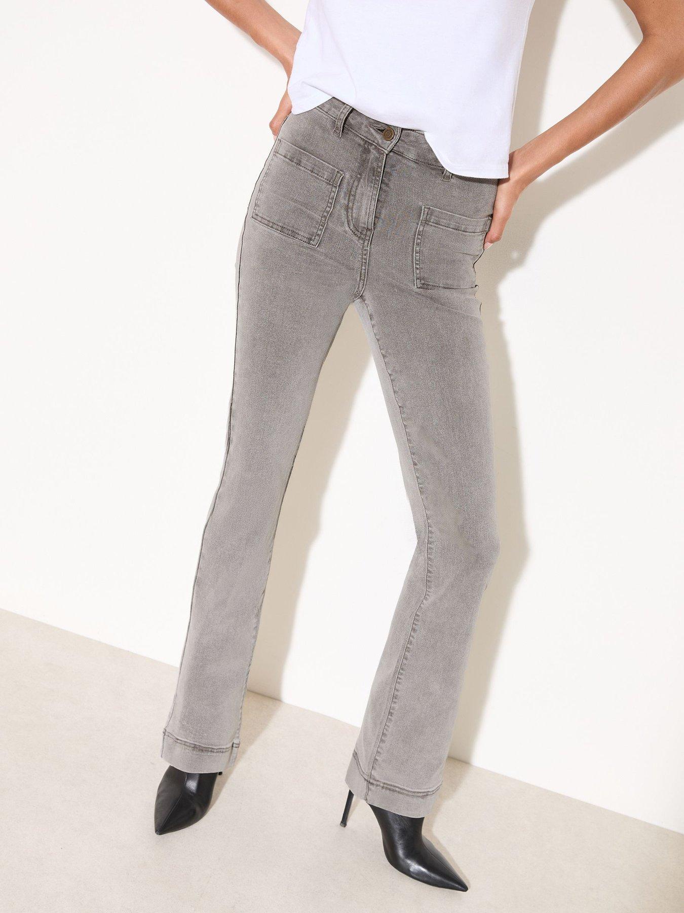 Friends Like These High Waist Pocket Flare Jean - Grey