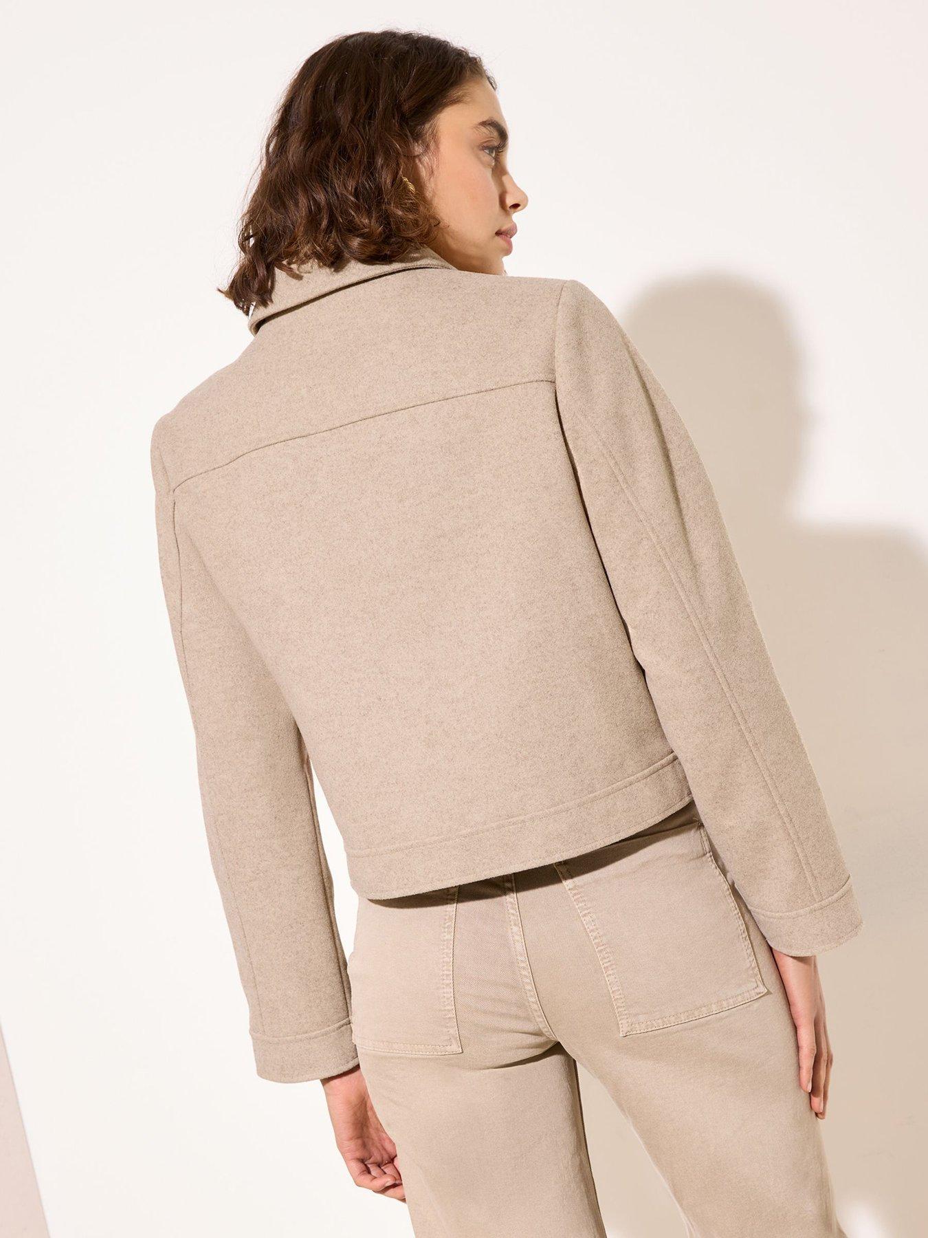 Image 2 of 5 of Friends Like These Short Zip Thru Cosy Coat - Grey