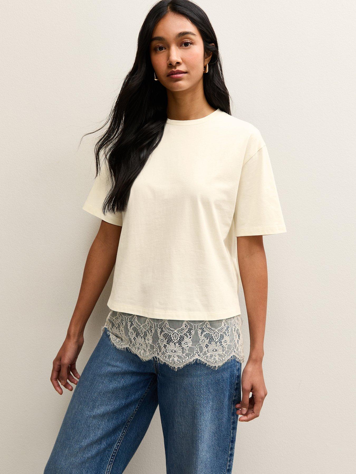new-look-white-lace-hem-boxy-top-cream