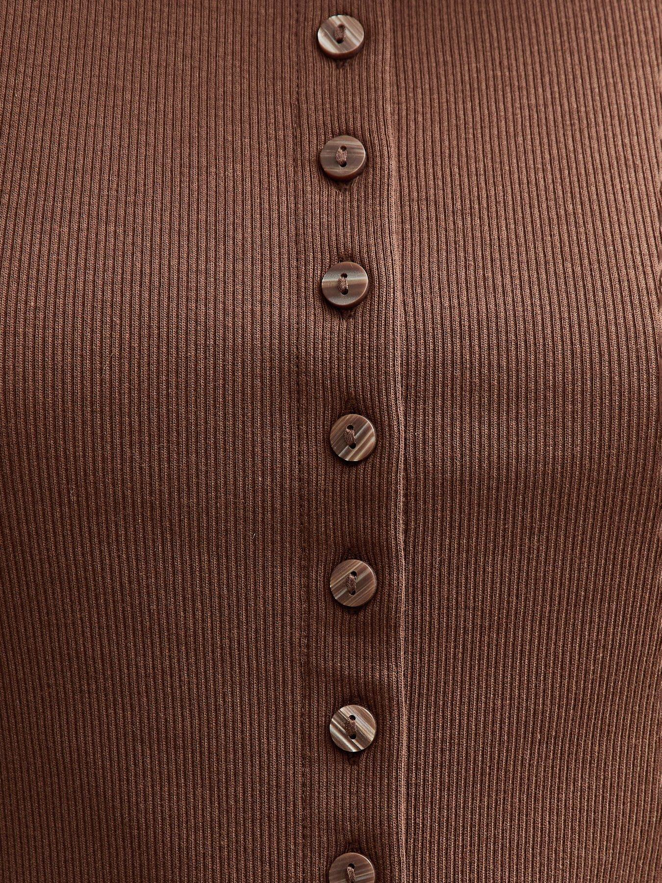 Image 5 of 5 of New Look Button Through Tank Top - Brown