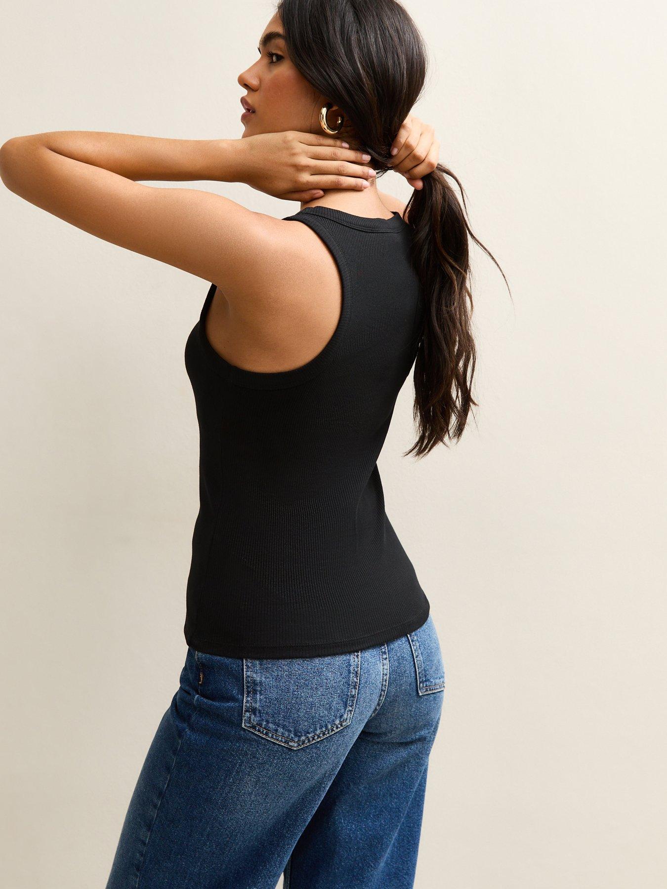 new-look-tall-racerback-ribbed-jersey-vest-blackstillFront