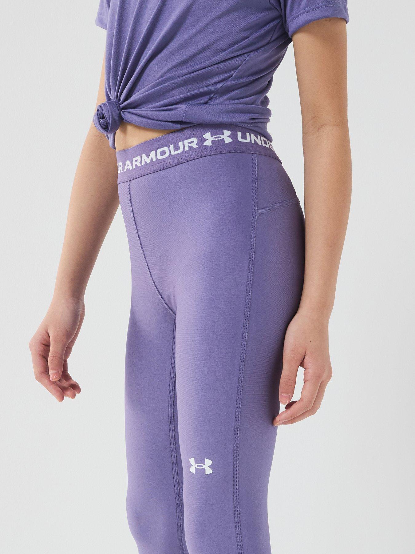 Image 4 of 7 of UNDER ARMOUR Junior Girls Training HG Legging - Purple