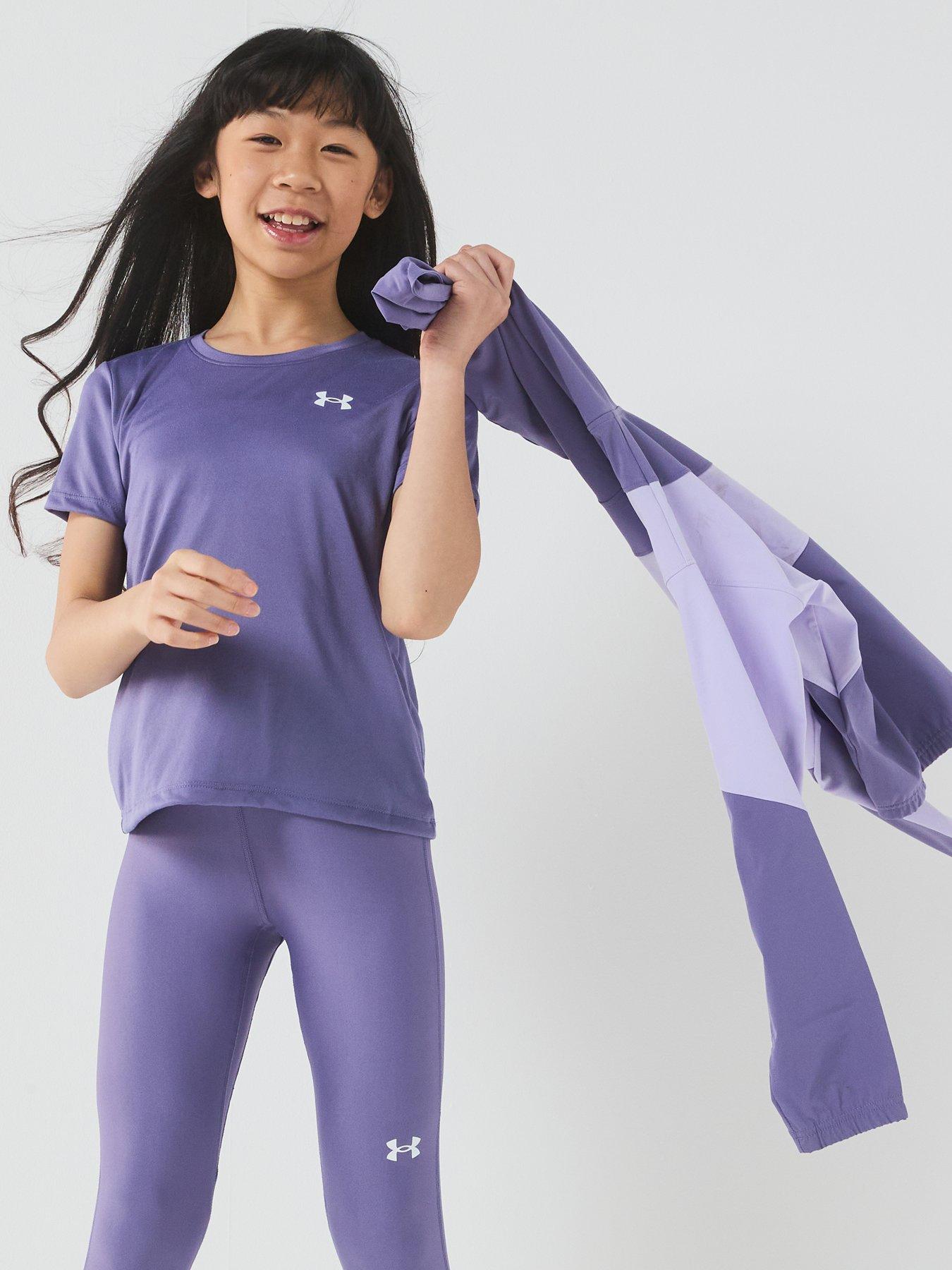 Image 5 of 7 of UNDER ARMOUR Junior Girls Training HG Legging - Purple