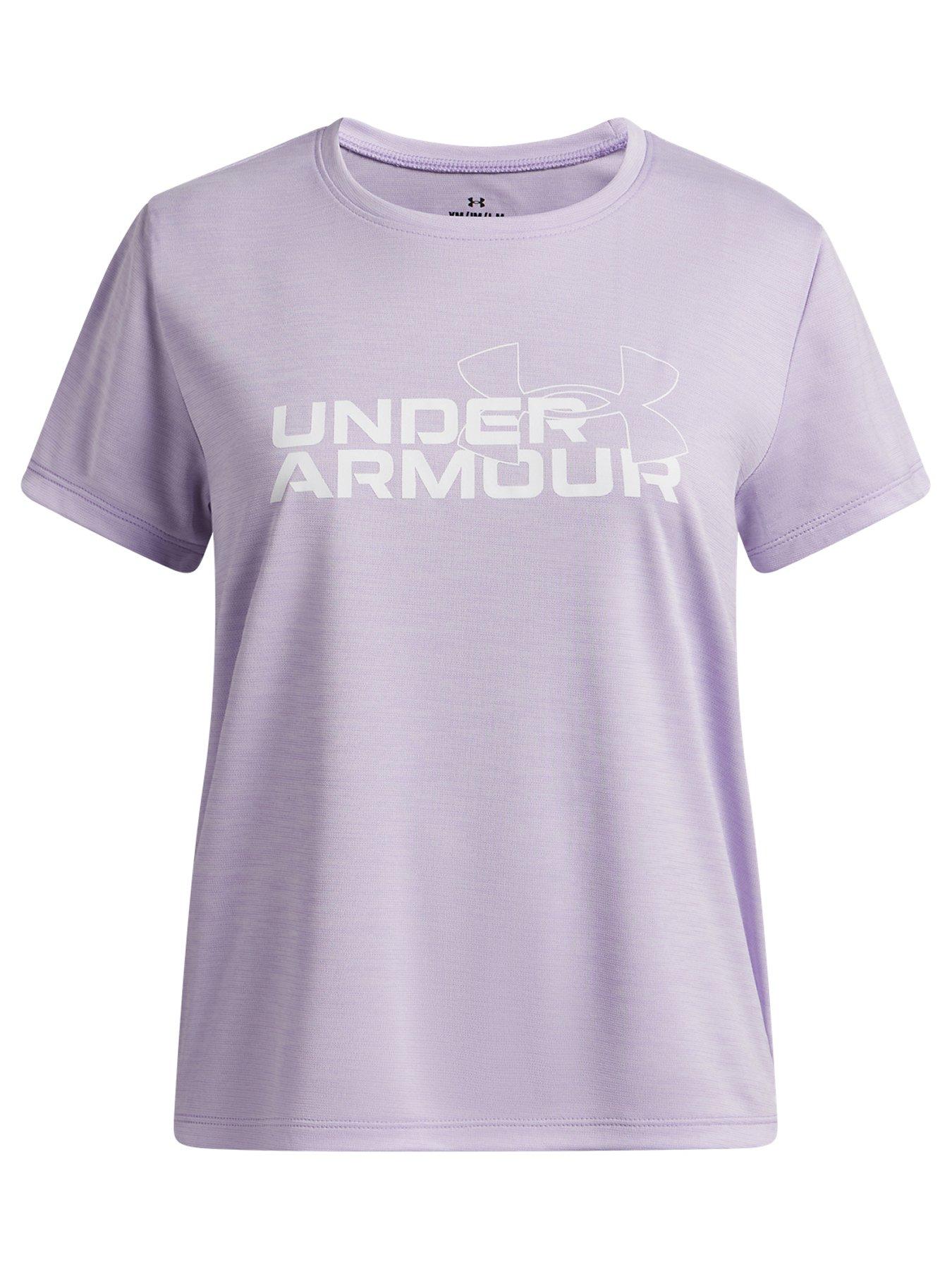 UNDER ARMOUR Junior Girls Training Tech Short Sleeve Crew Neck T-Shirt - Purple