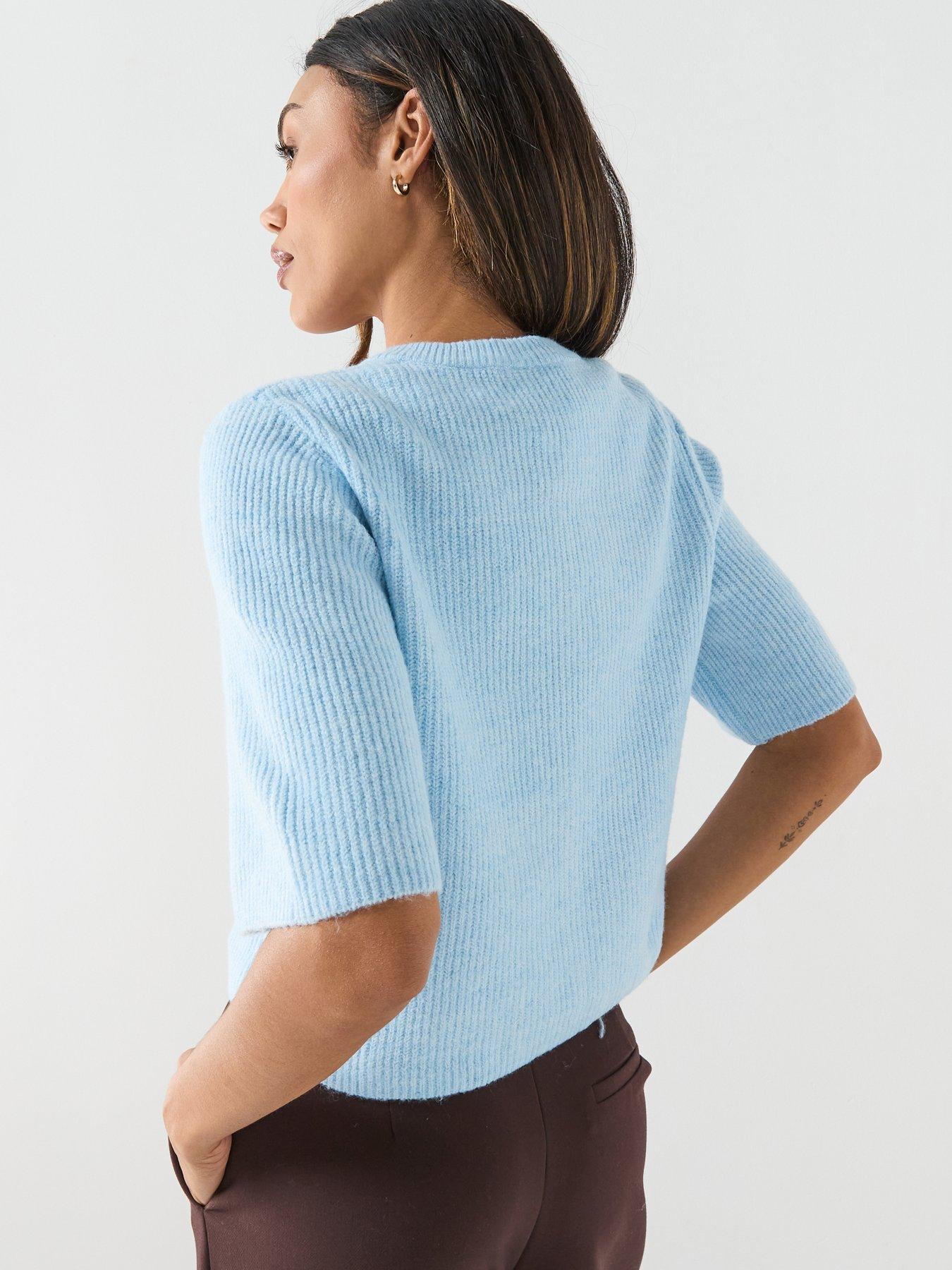 pieces-pcsilly-short-sleeve-knit-cardigan-bluestillFront