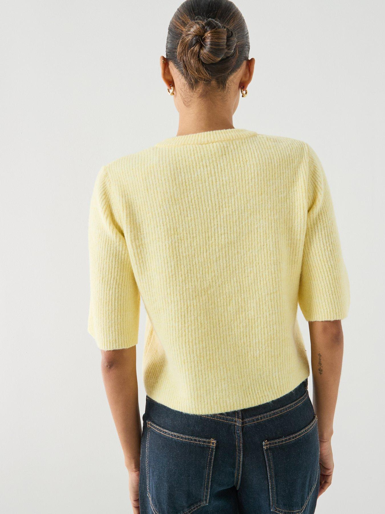 Image 2 of 5 of PIECES Pieces Button Up Knit Cardigan - Yellow