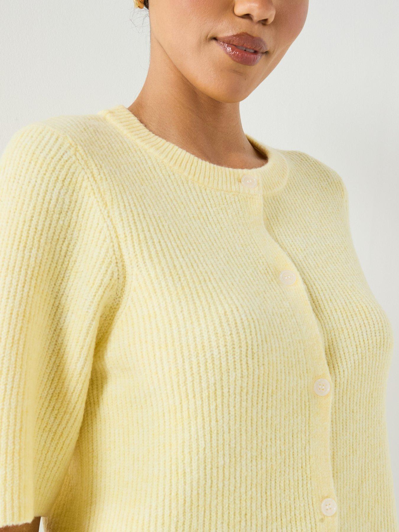 Image 4 of 5 of PIECES Pieces Button Up Knit Cardigan - Yellow