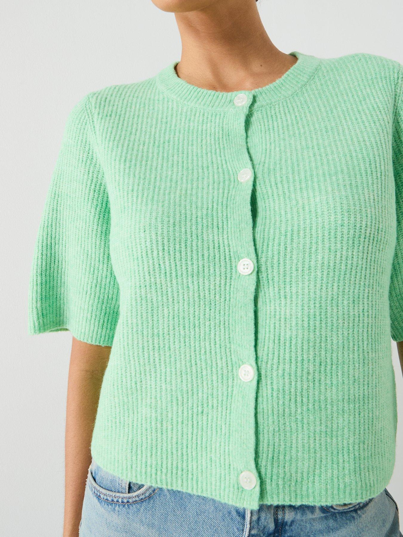 Image 4 of 5 of PIECES Pieces Button Up Knit Cardigan - Green
