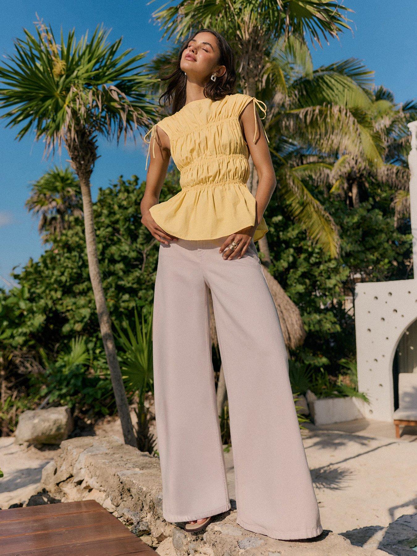 friends-like-these-shirred-cotton-top-yellowback