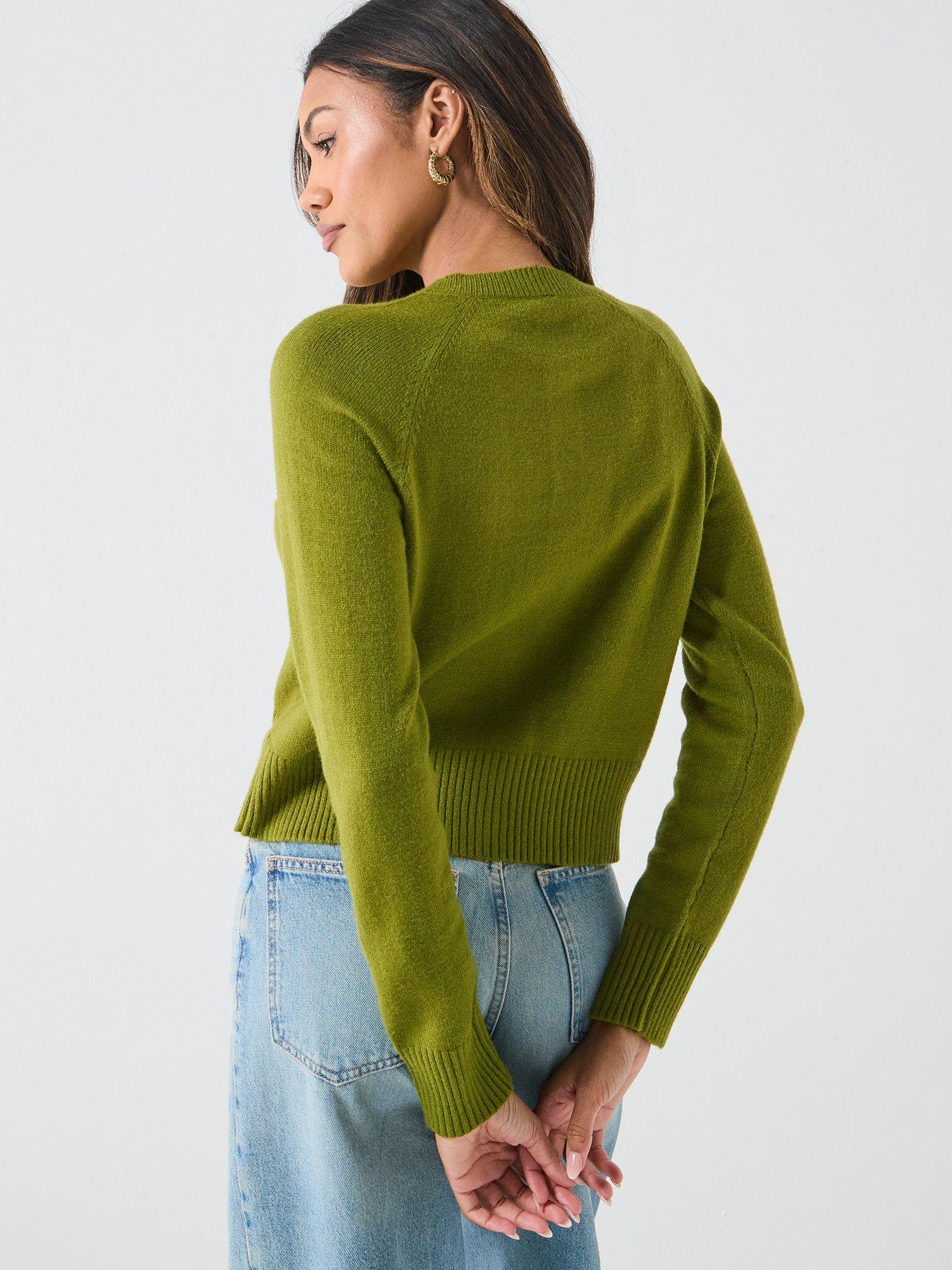 only-long-sleeve-cropped-cardigan-greenstillFront