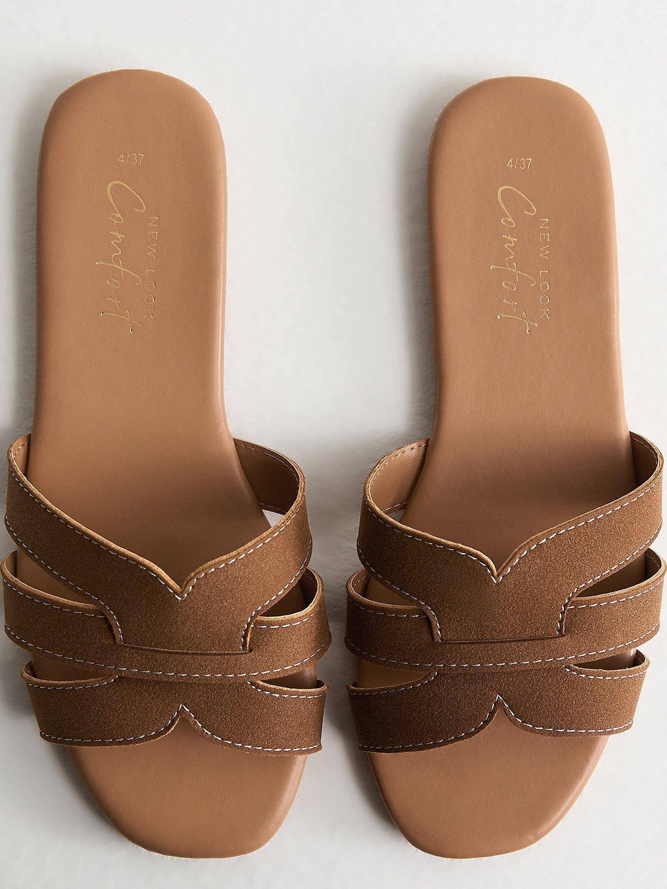 new-look-faux-suede-interwoven-strap-flat-mule-sandals-browndetail