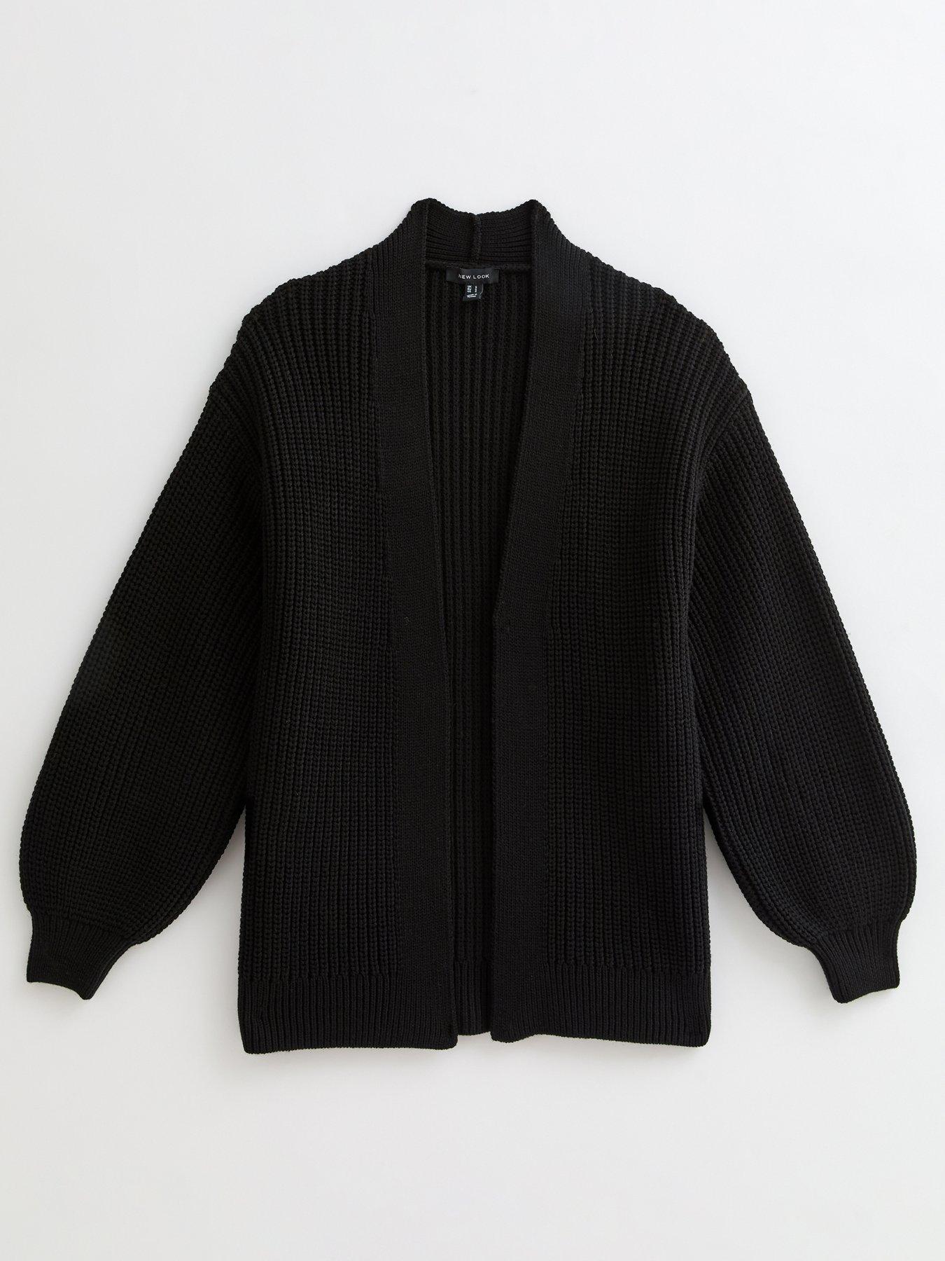 Image 5 of 5 of New Look Knitted Balloon Sleeve Cardigan - Black