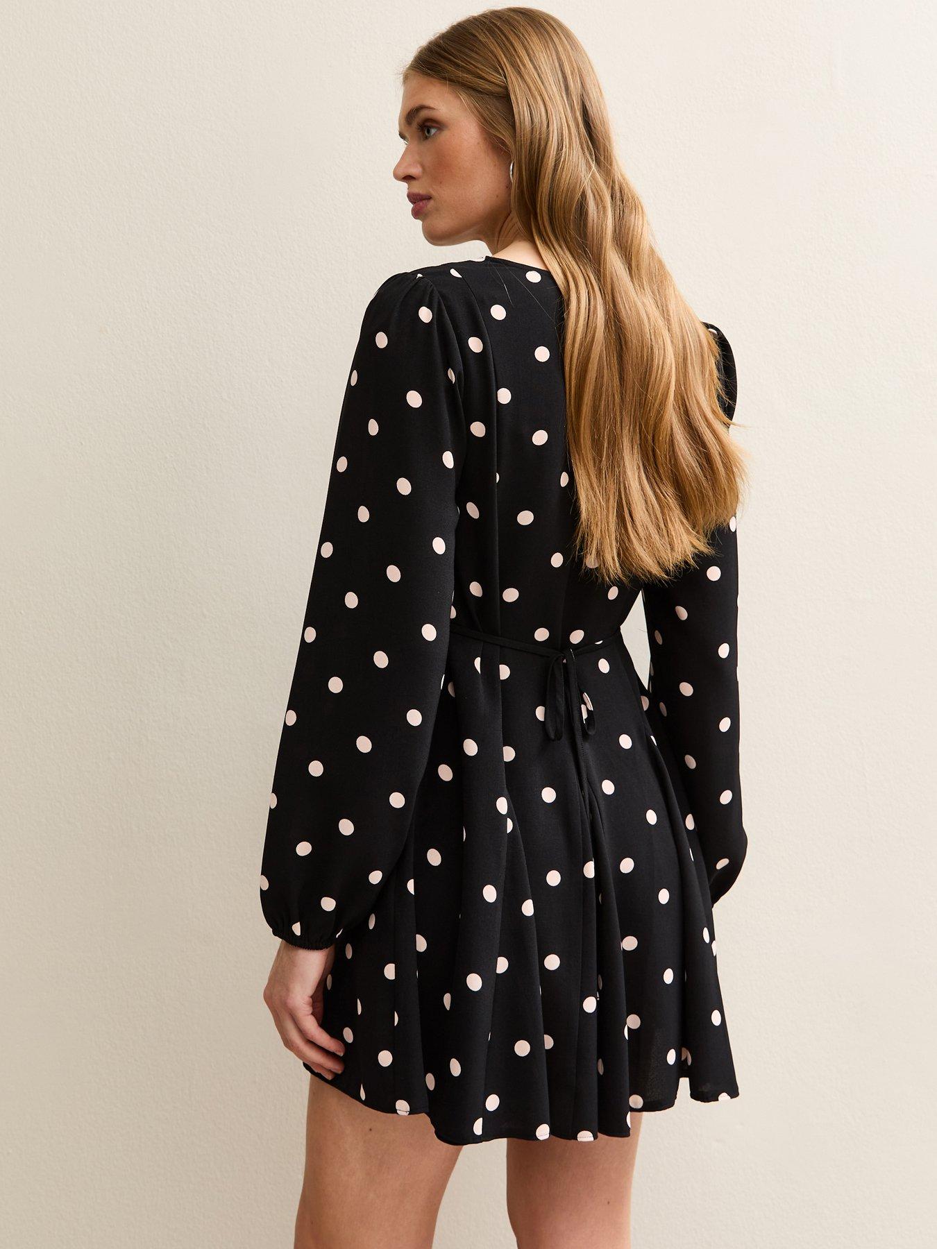 new-look-back-polka-dot-long-sleeve-mini-dressstillFront