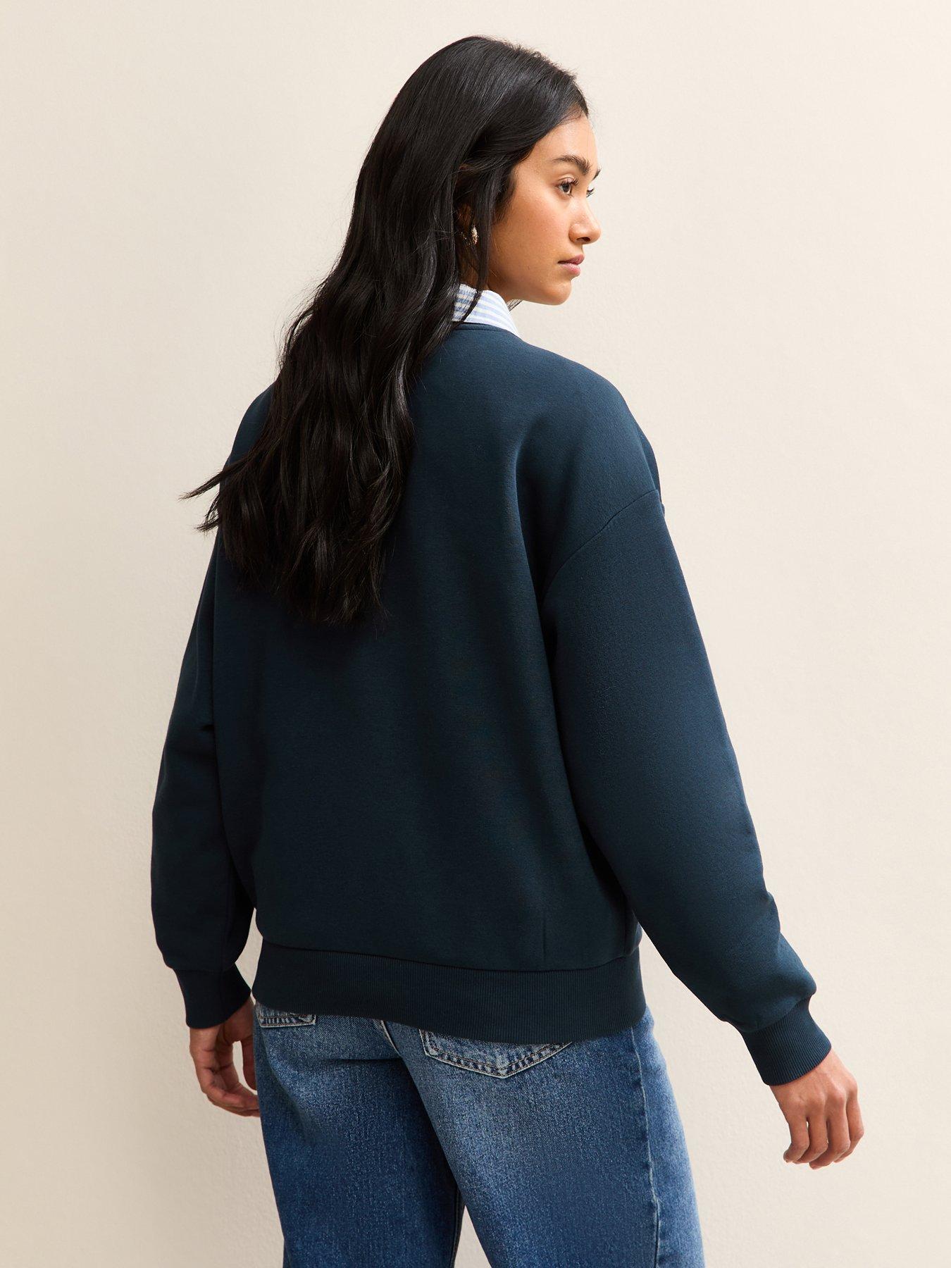 Image 2 of 5 of New Look Navy York Logo Crew Neck Sweatshirt - Blue