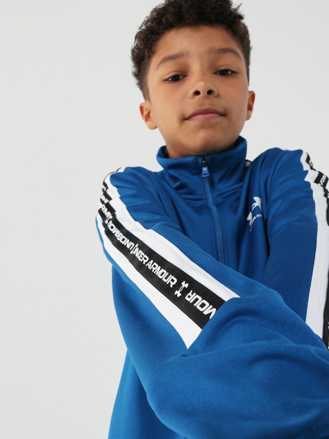 Image 4 of 7 of UNDER ARMOUR Junior Boys Training Icon Knit Tracksuit - Blue