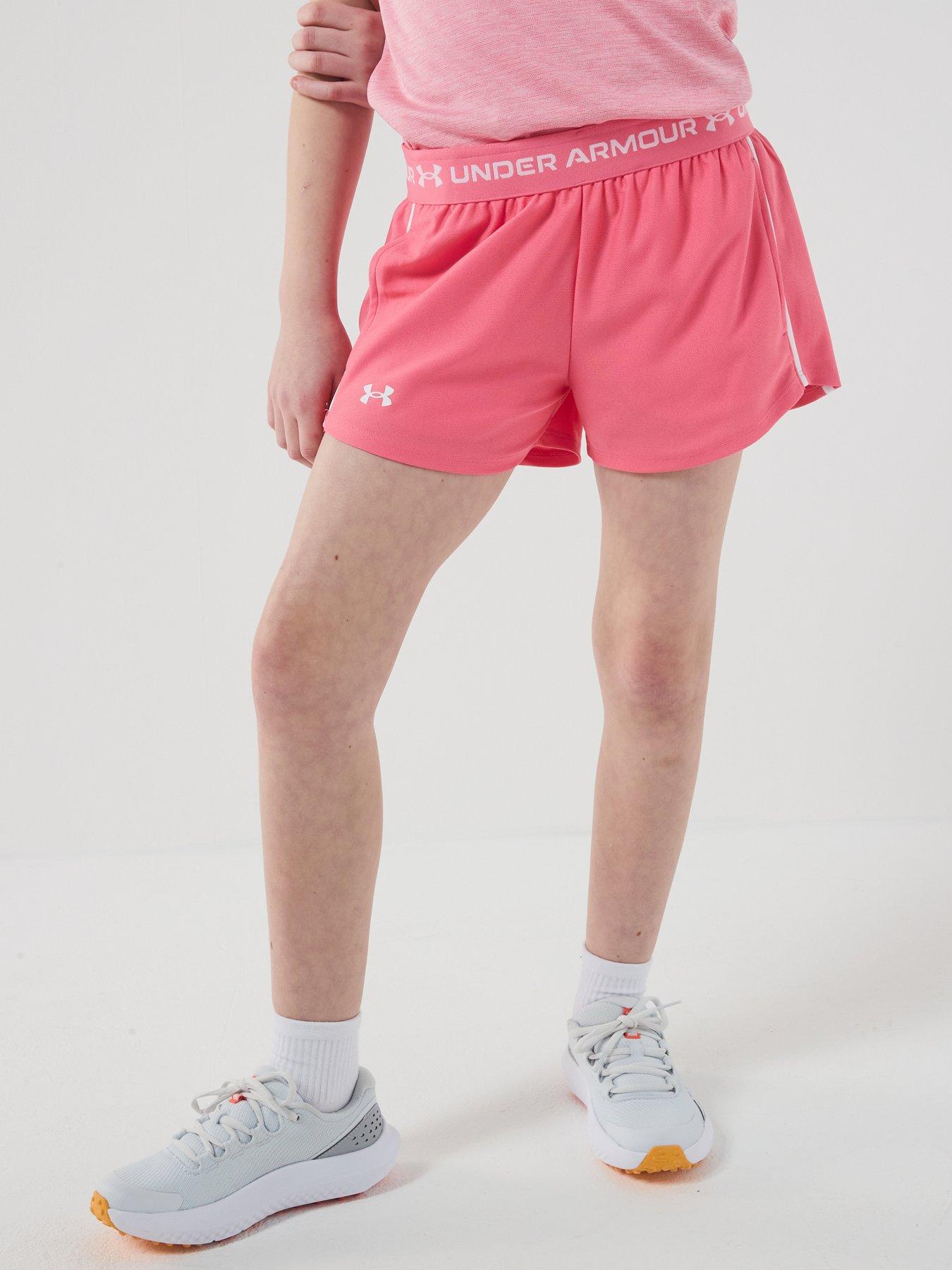 Image 2 of 7 of UNDER ARMOUR Junior Girls Training Tech Play Up Short - Pink