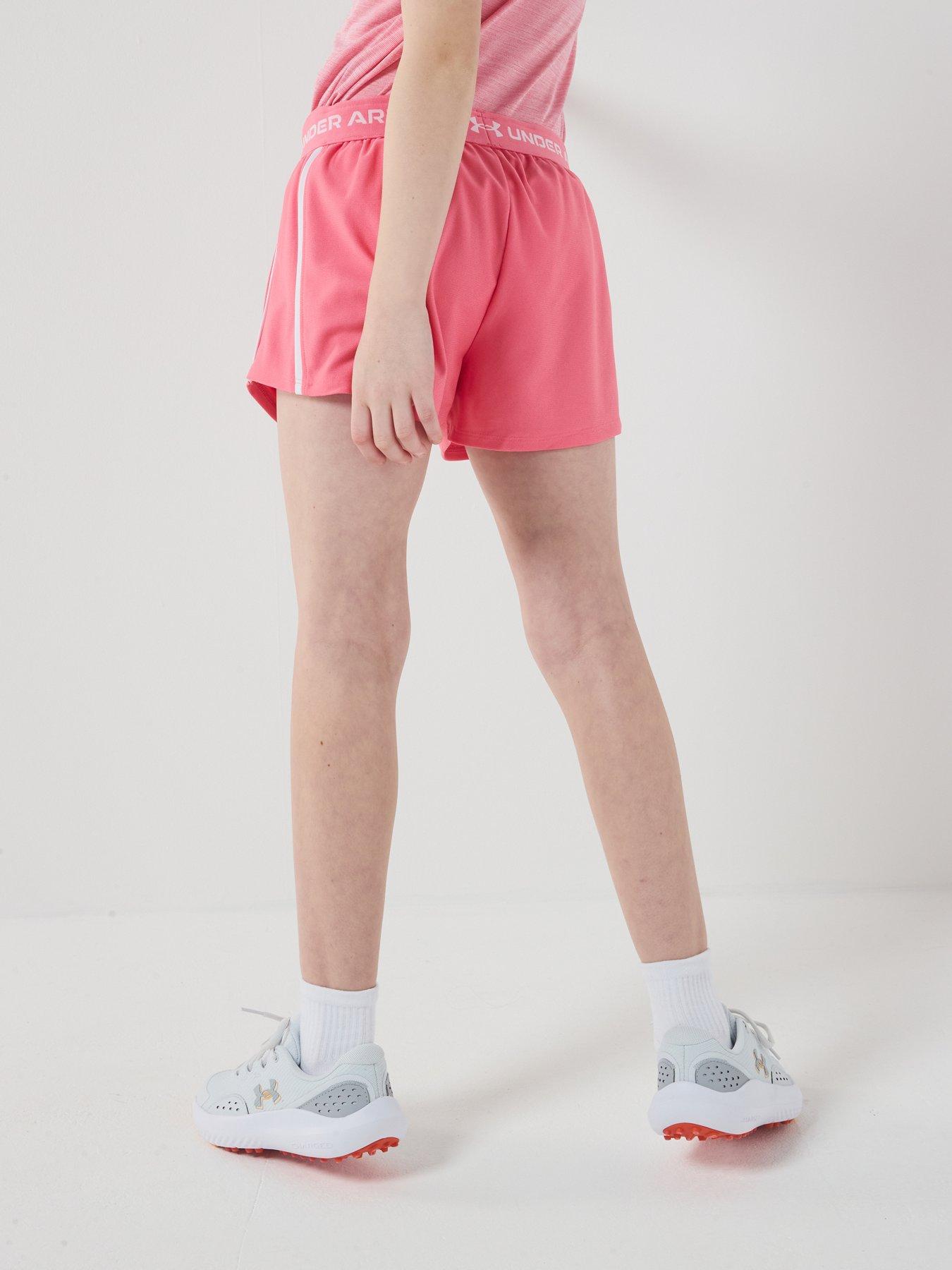 Image 3 of 7 of UNDER ARMOUR Junior Girls Training Tech Play Up Short - Pink