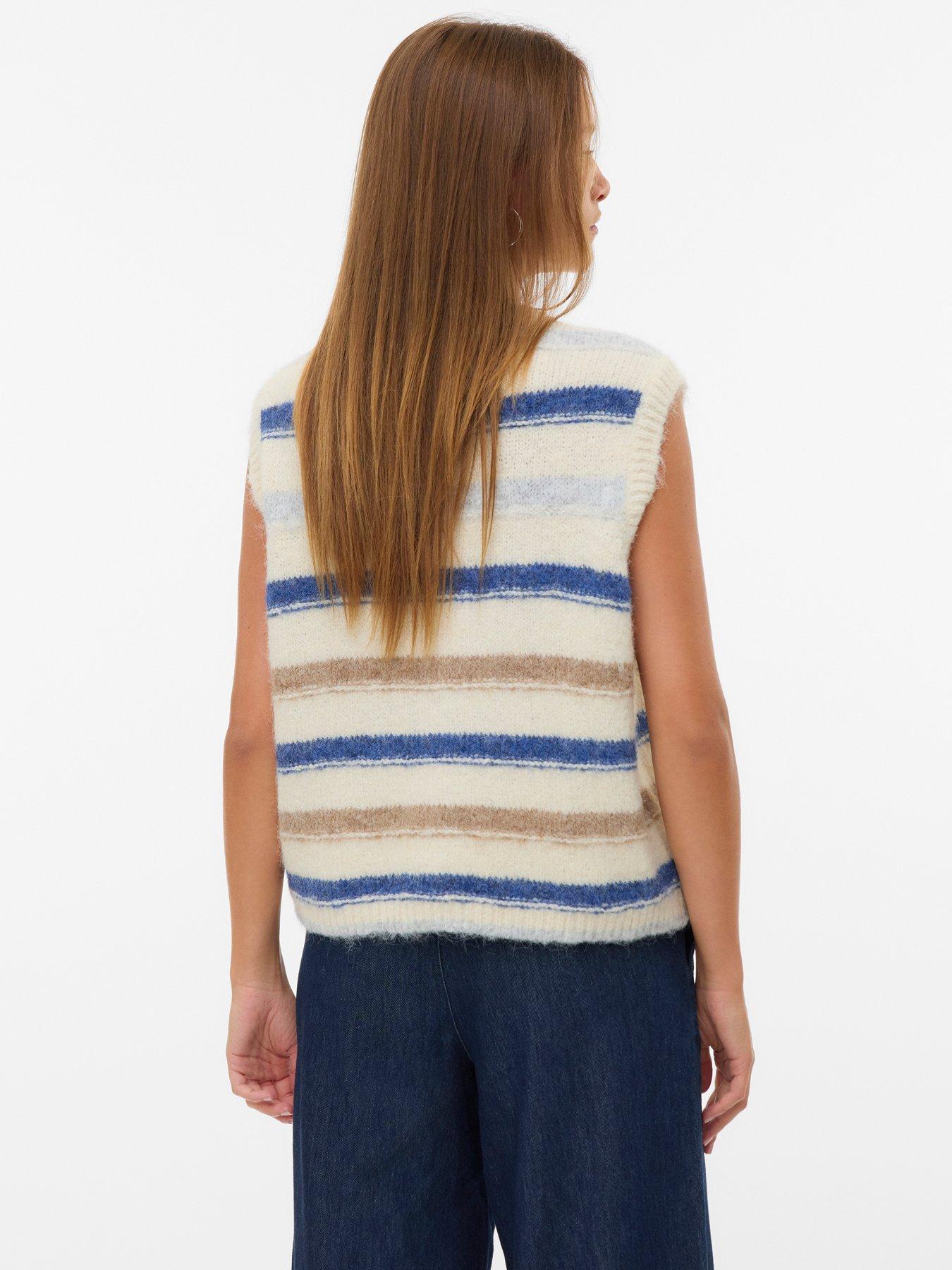 vero-moda-kira-sleeveless-stripe-knitted-vest-greystillFront