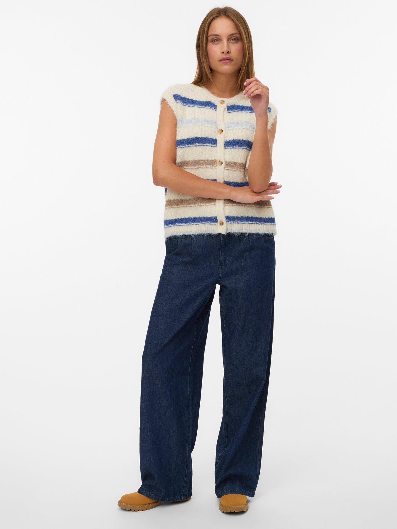 vero-moda-kira-sleeveless-stripe-knitted-vest-greyback