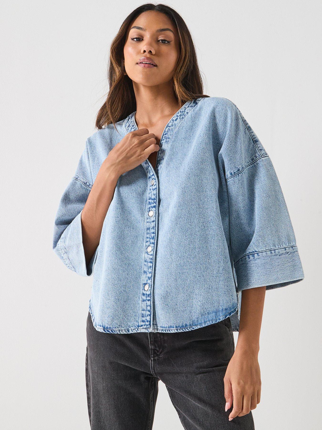 vero-moda-valeria-34-sleeve-shirt-blue