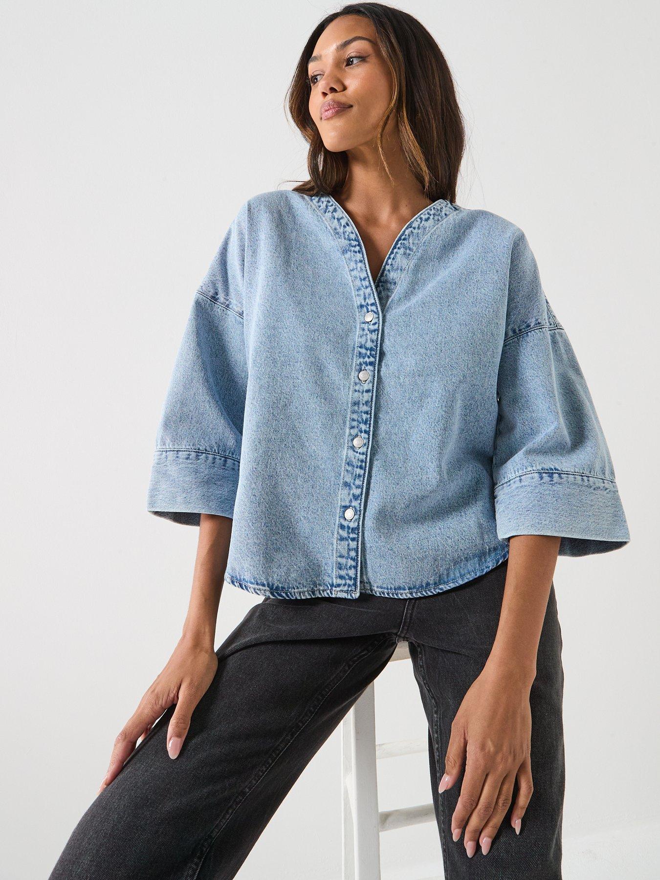vero-moda-valeria-34-sleeve-shirt-blueoutfit