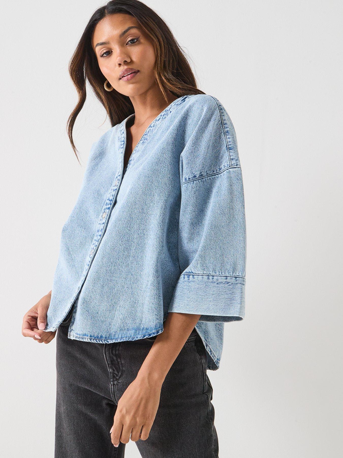 vero-moda-valeria-34-sleeve-shirt-bluedetail