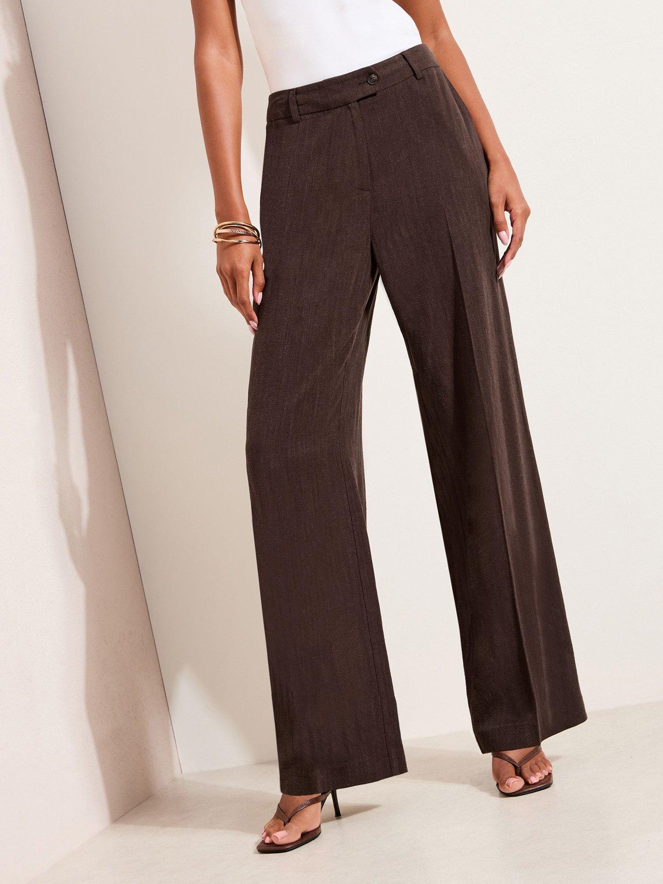 Friends Like These Linen Wide Leg Trouser - Brown