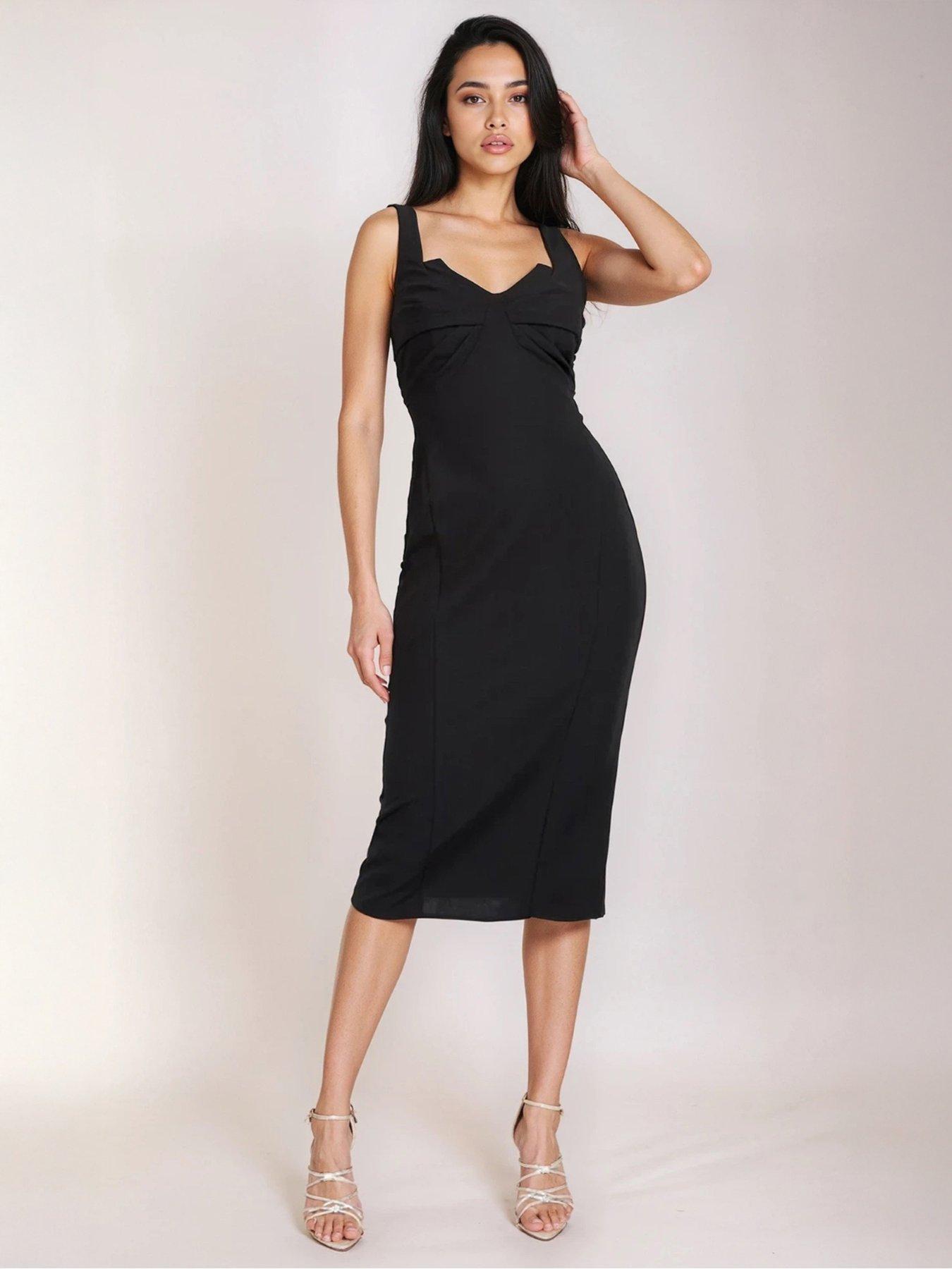 little-mistress-knot-front-midi-dress-black