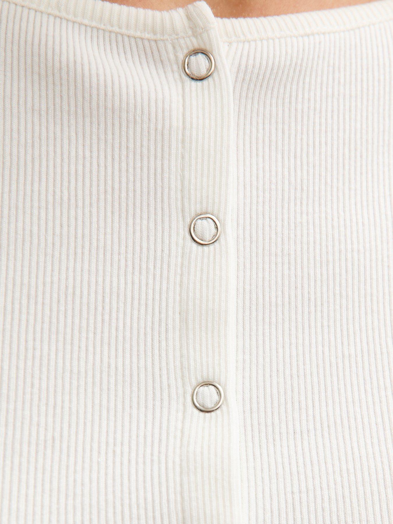 Image 5 of 5 of New Look Popper Through Top - White