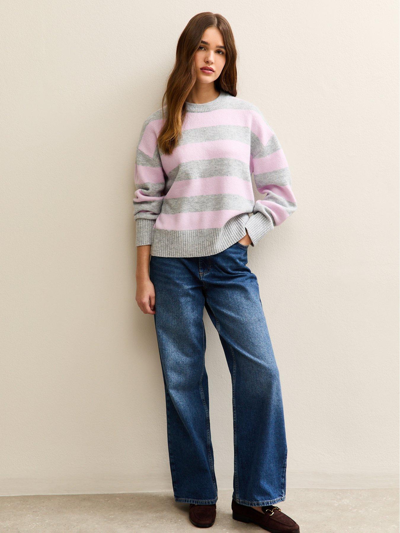 new-look-striped-midweight-jumper-light-greypurpleoutfit