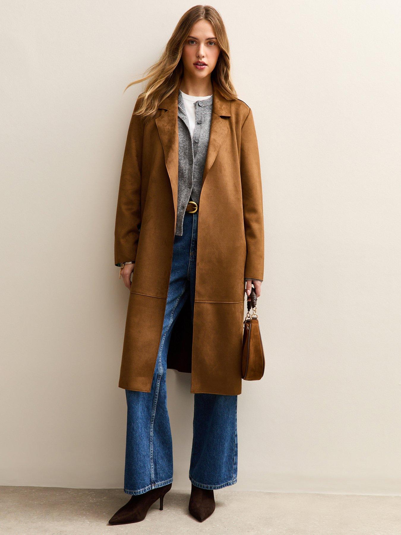 new-look-faux-suede-belted-duster-coat-tannbspbrown
