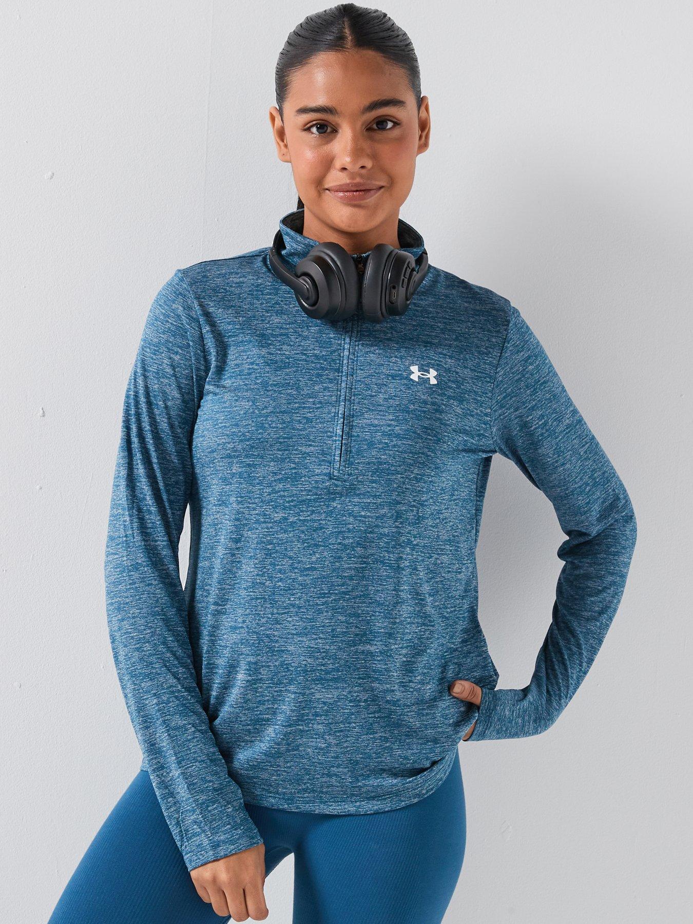under-armour-womens-training-tech-twist-12-zip-top-bluefront