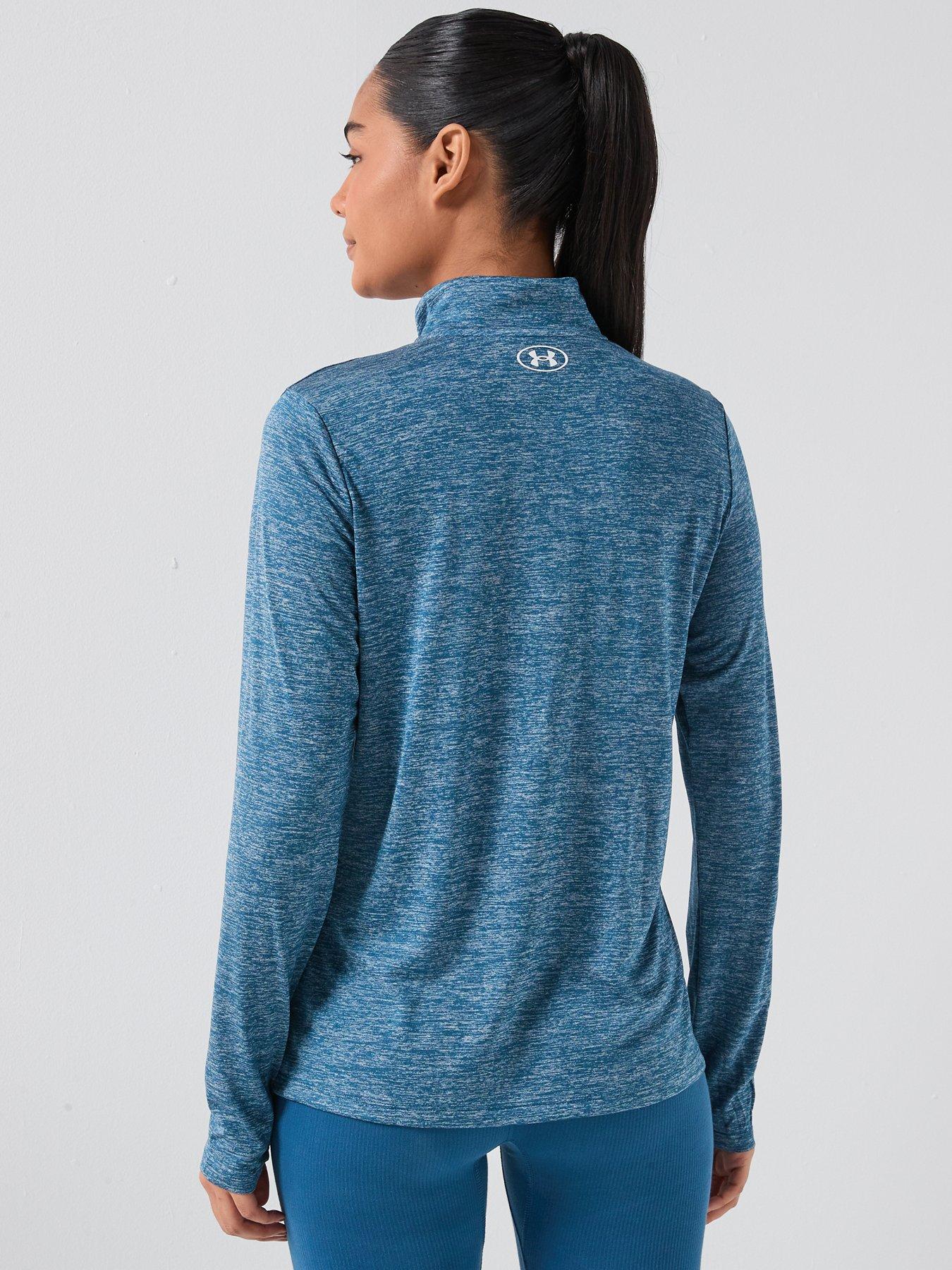 under-armour-womens-training-tech-twist-12-zip-top-bluestillFront