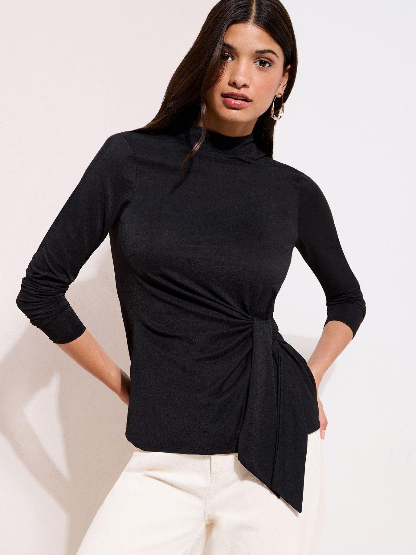 Image 1 of 4 of Friends Like These Tie Side Tunic - Black