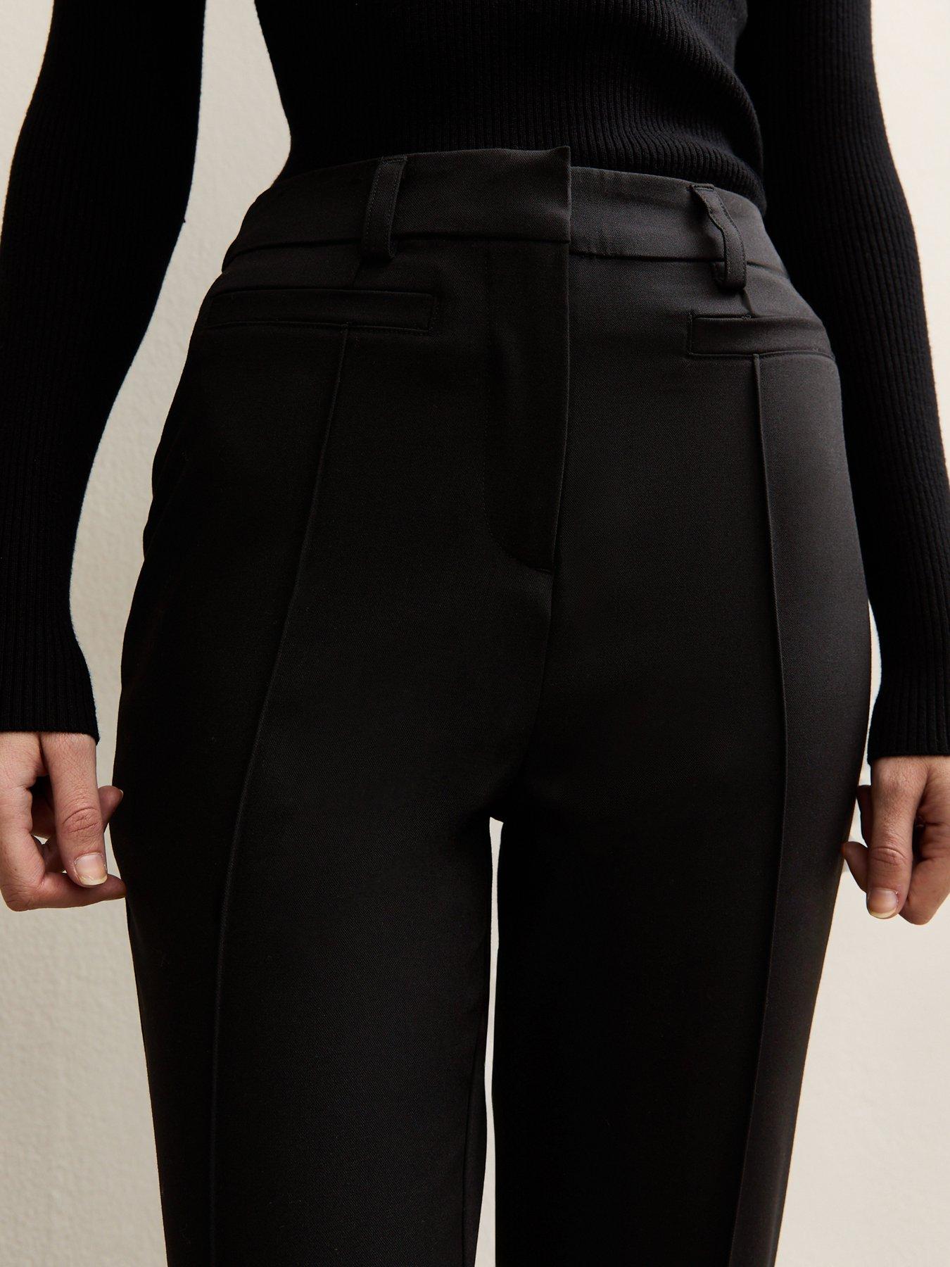 Image 4 of 4 of New Look Mid Waist Flared Trousers - Black
