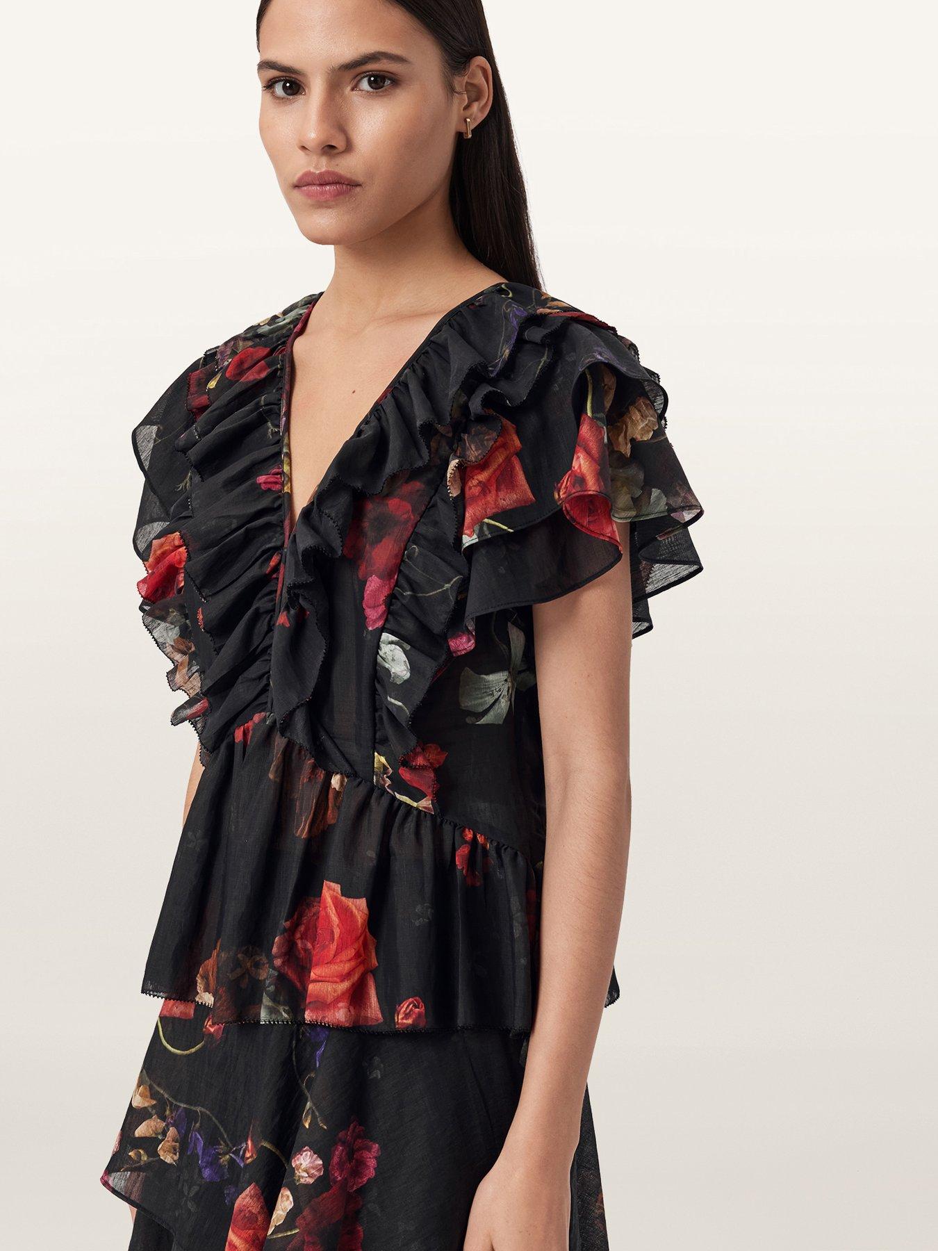 allsaints-alma-floral-print-short-sleeve-top-haze-blackoutfit