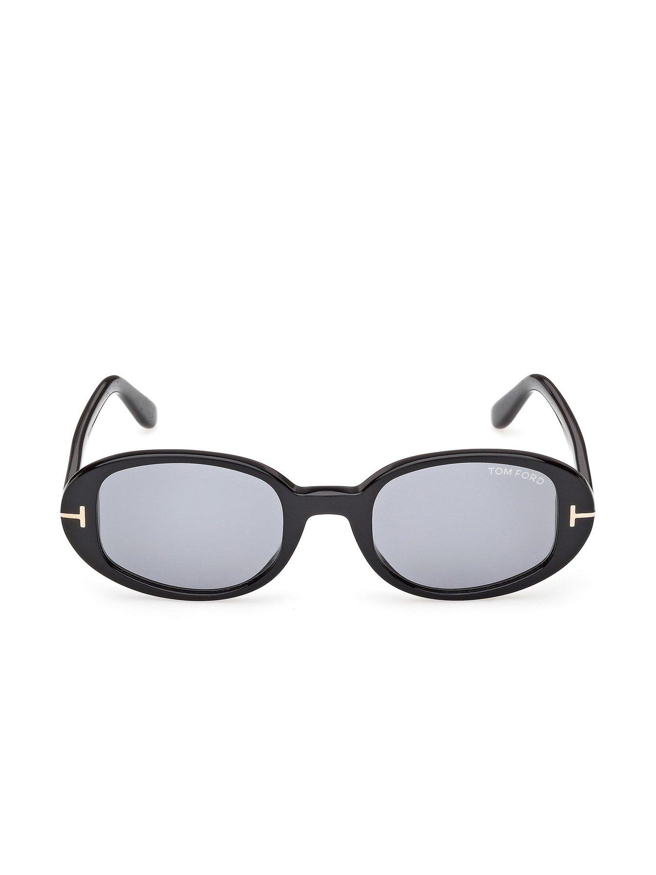 Image 2 of 6 of Tom Ford Iggy Oval Sunglasses - Shiny Black