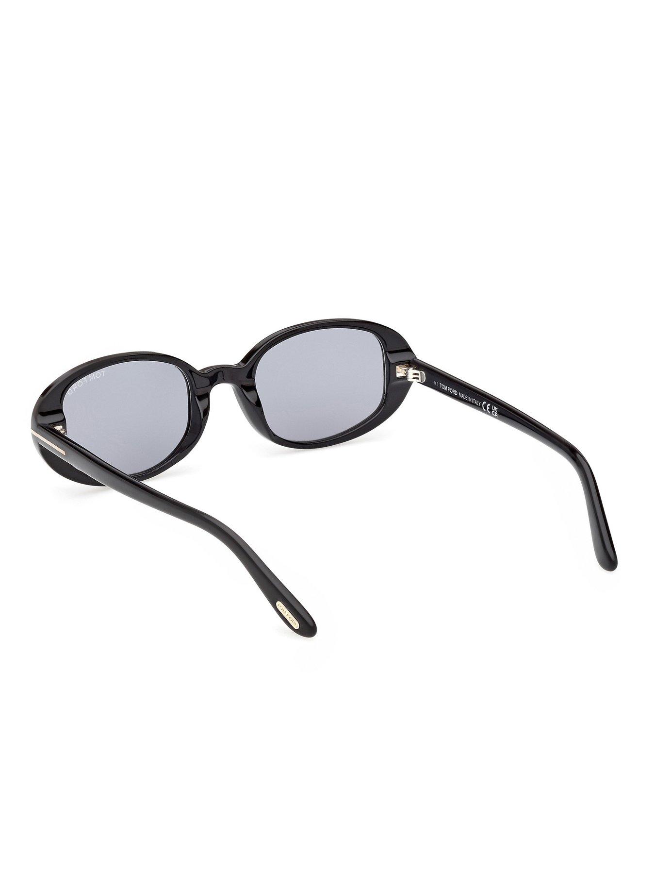 Image 4 of 6 of Tom Ford Iggy Oval Sunglasses - Shiny Black
