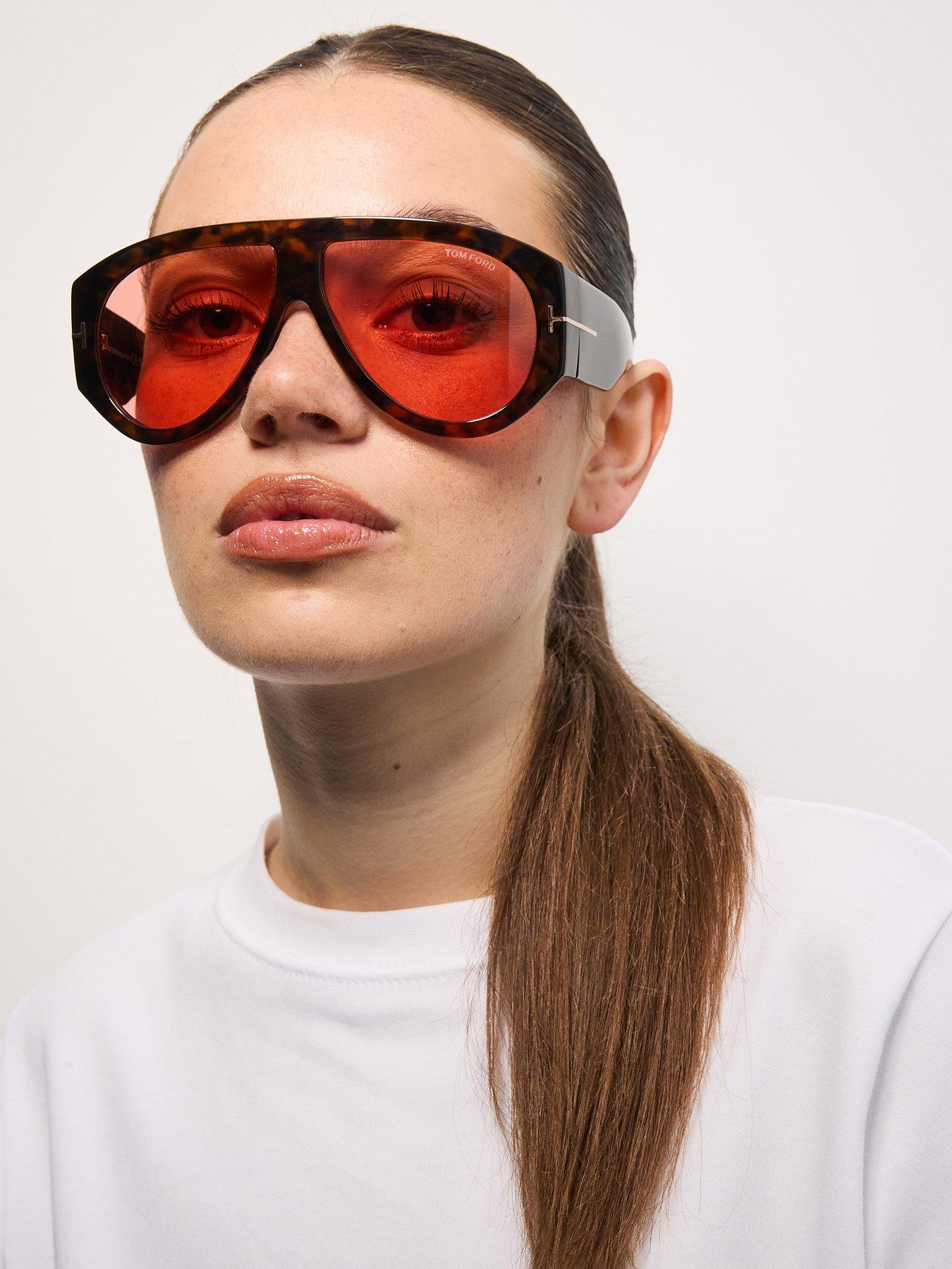 Image 1 of 7 of Tom Ford Bronson Pilot Sunglasses - Dark Havana